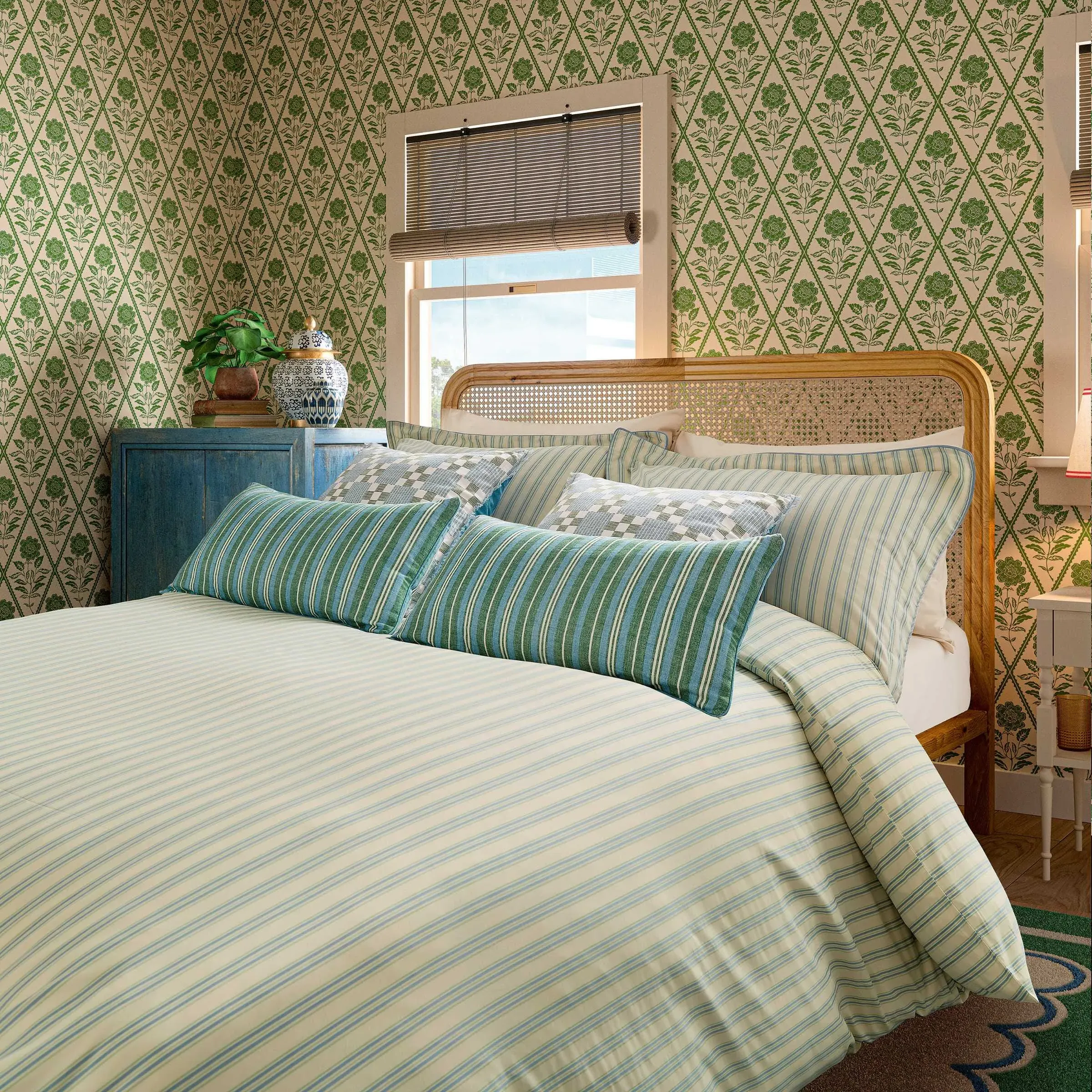 Super King Duvet Cover Set - Blue, Cotton image