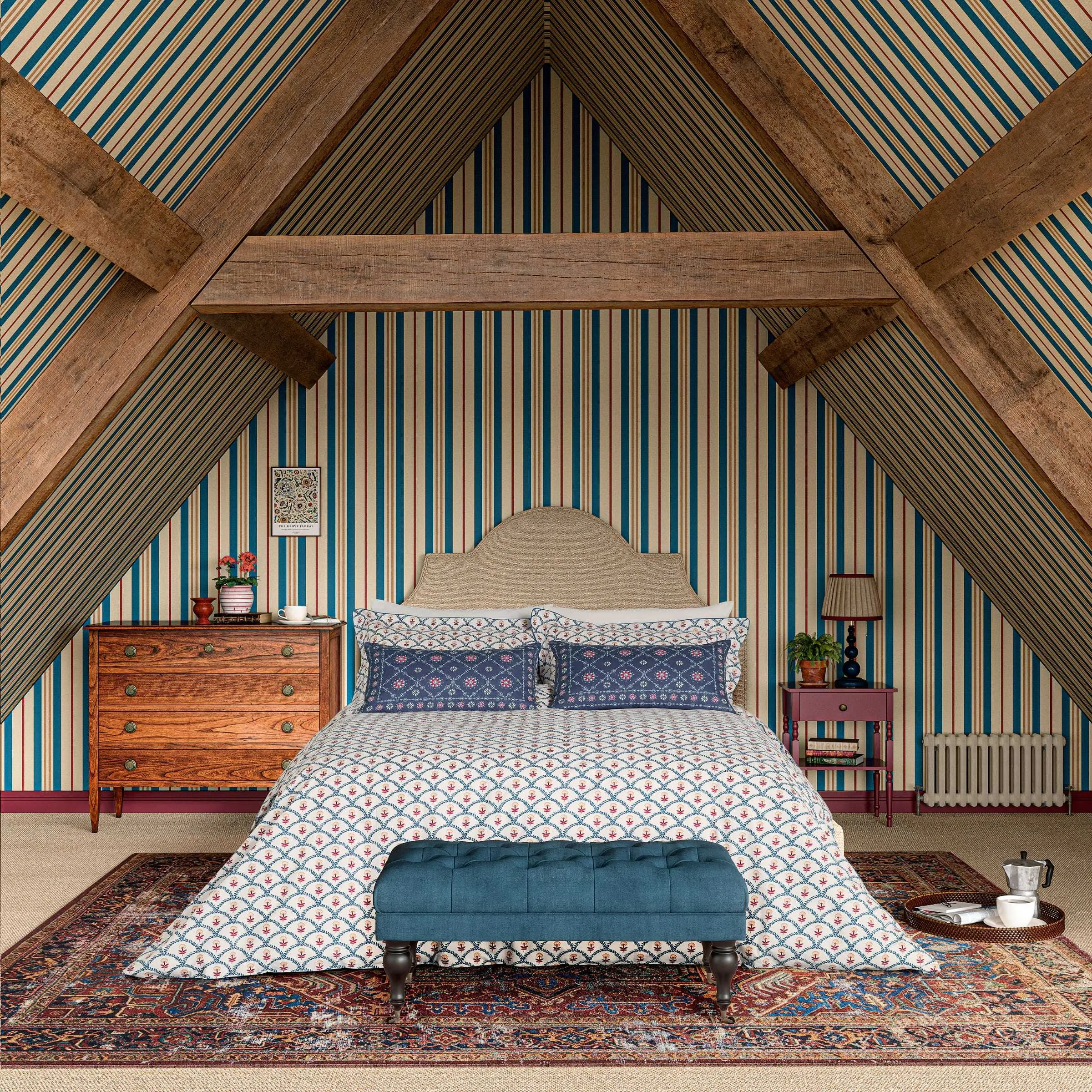 Super King Duvet Cover Set - Blue, Cotton