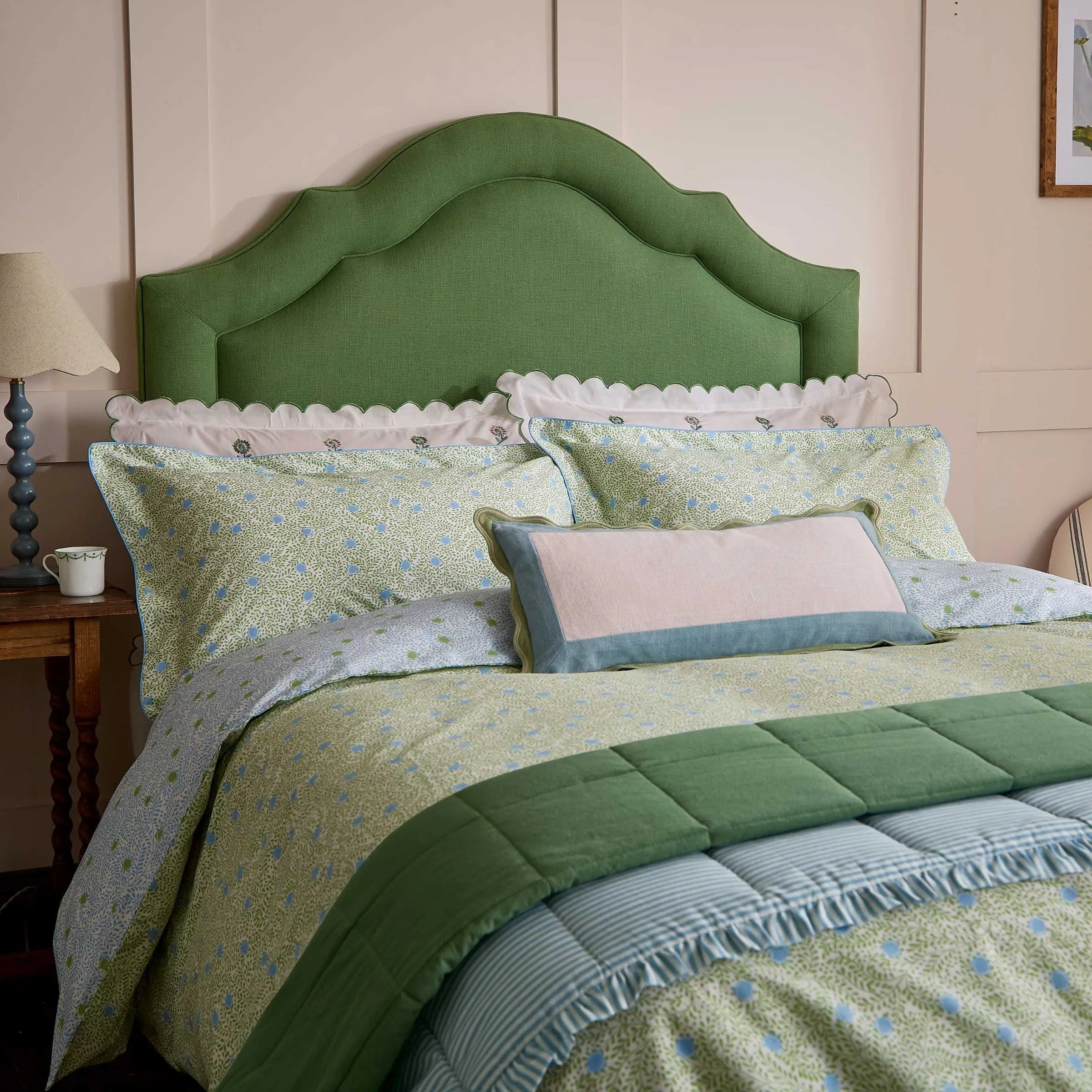 Trailing Ditsy Single Duvet Cover Set - Green, Cotton alternate view