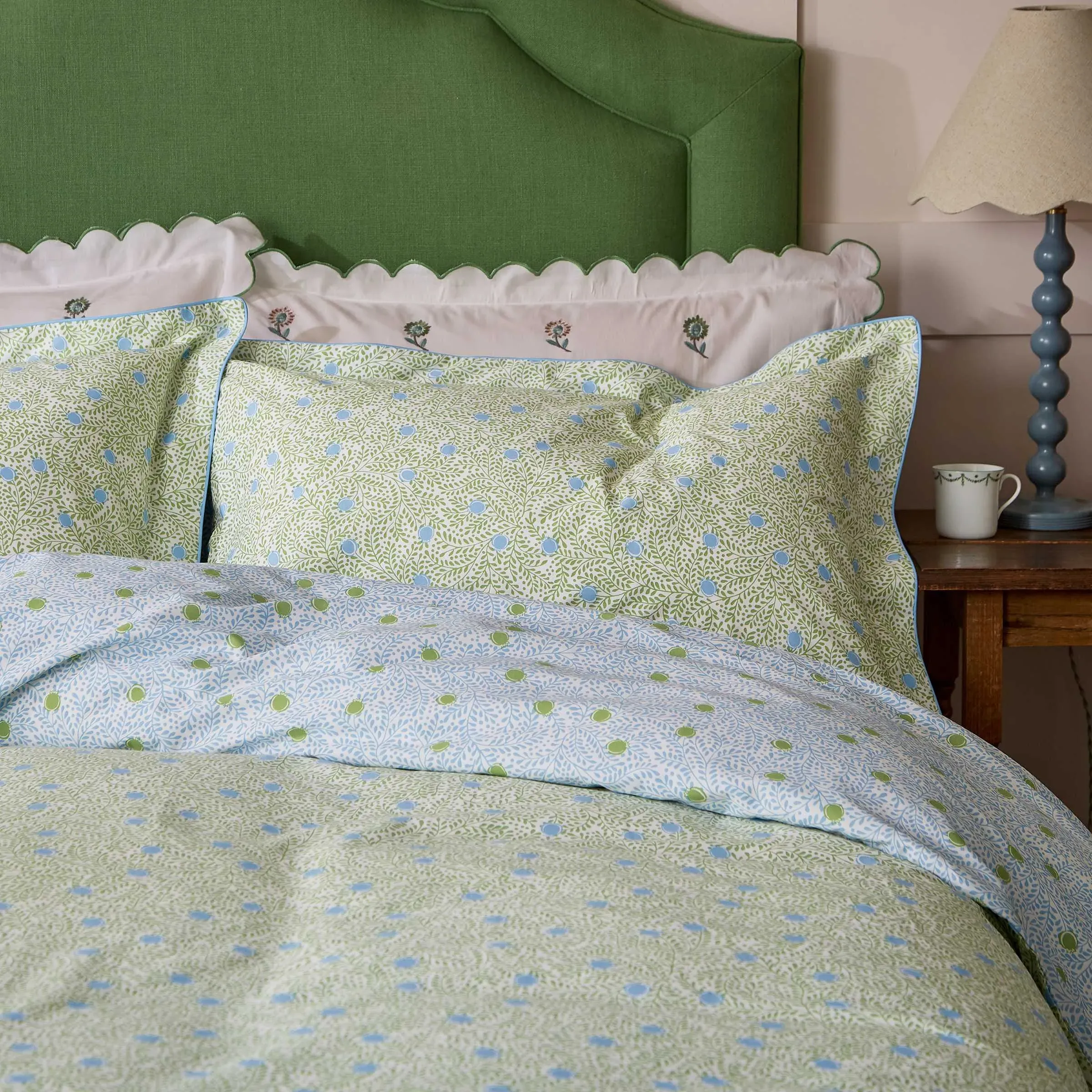 Trailing Ditsy Single Duvet Cover Set - Green, Cotton product