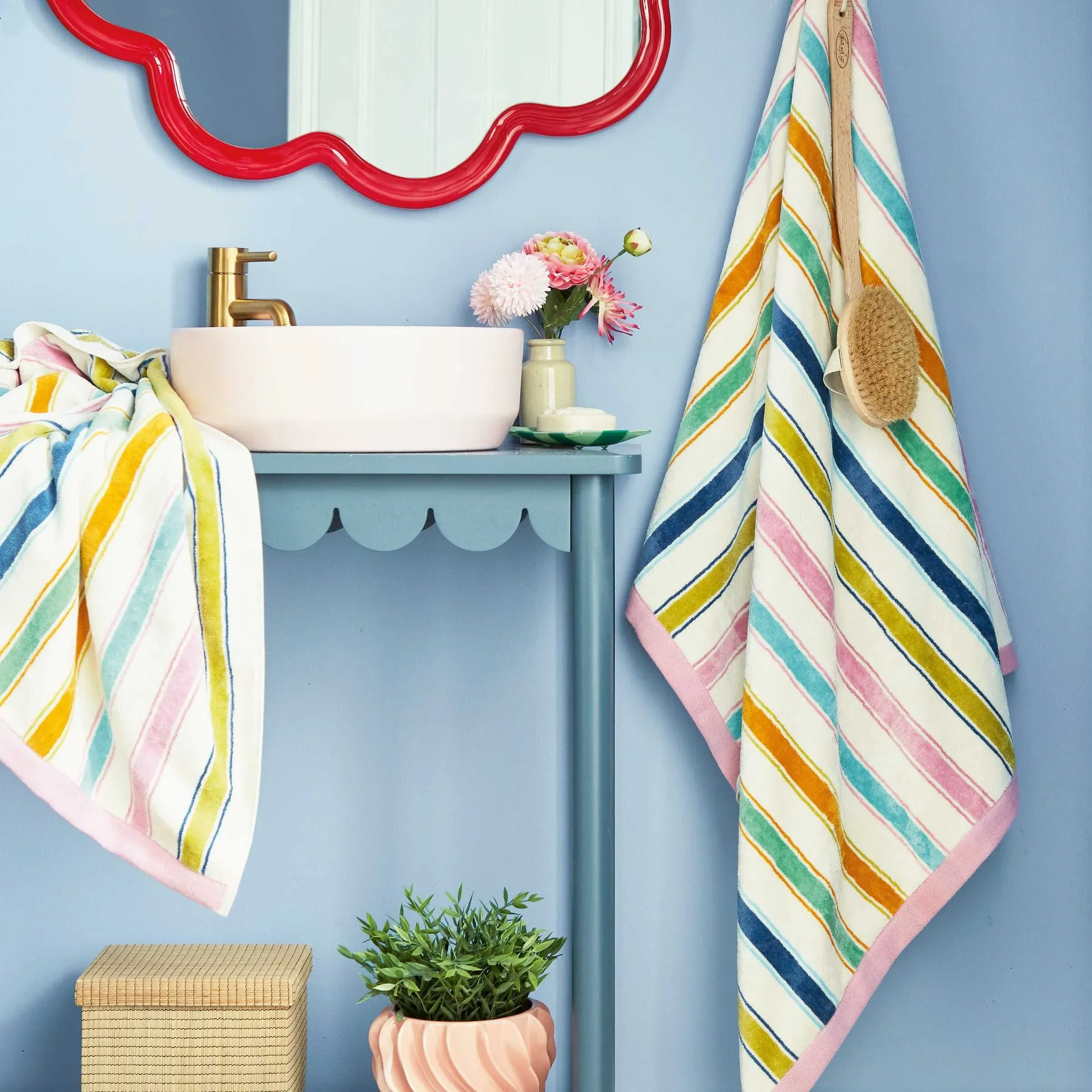 Barrow Stripe Hand Towel - Multi, Cotton Velour alternate view