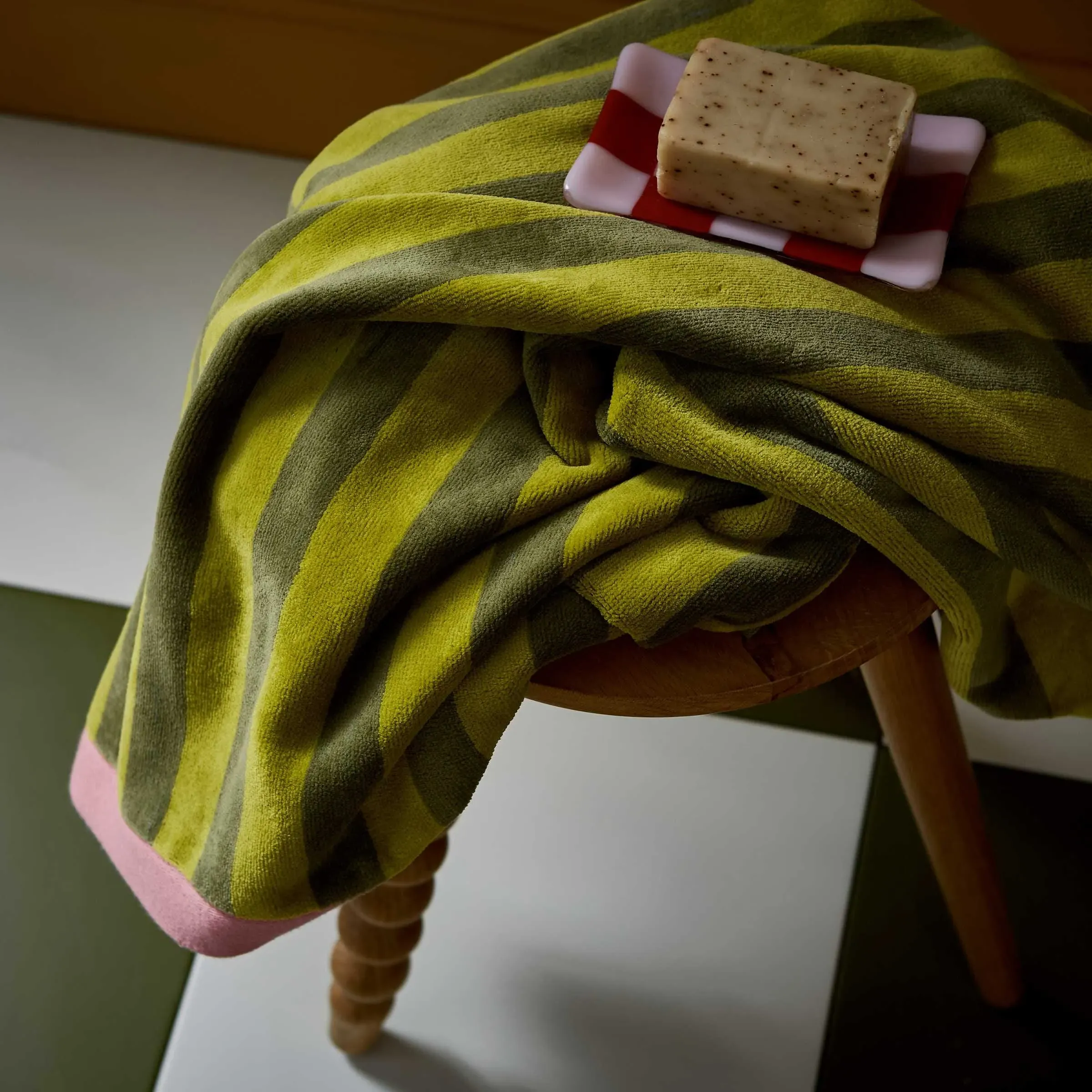 Bath Sheet with Stripe Design - Multi, Cotton