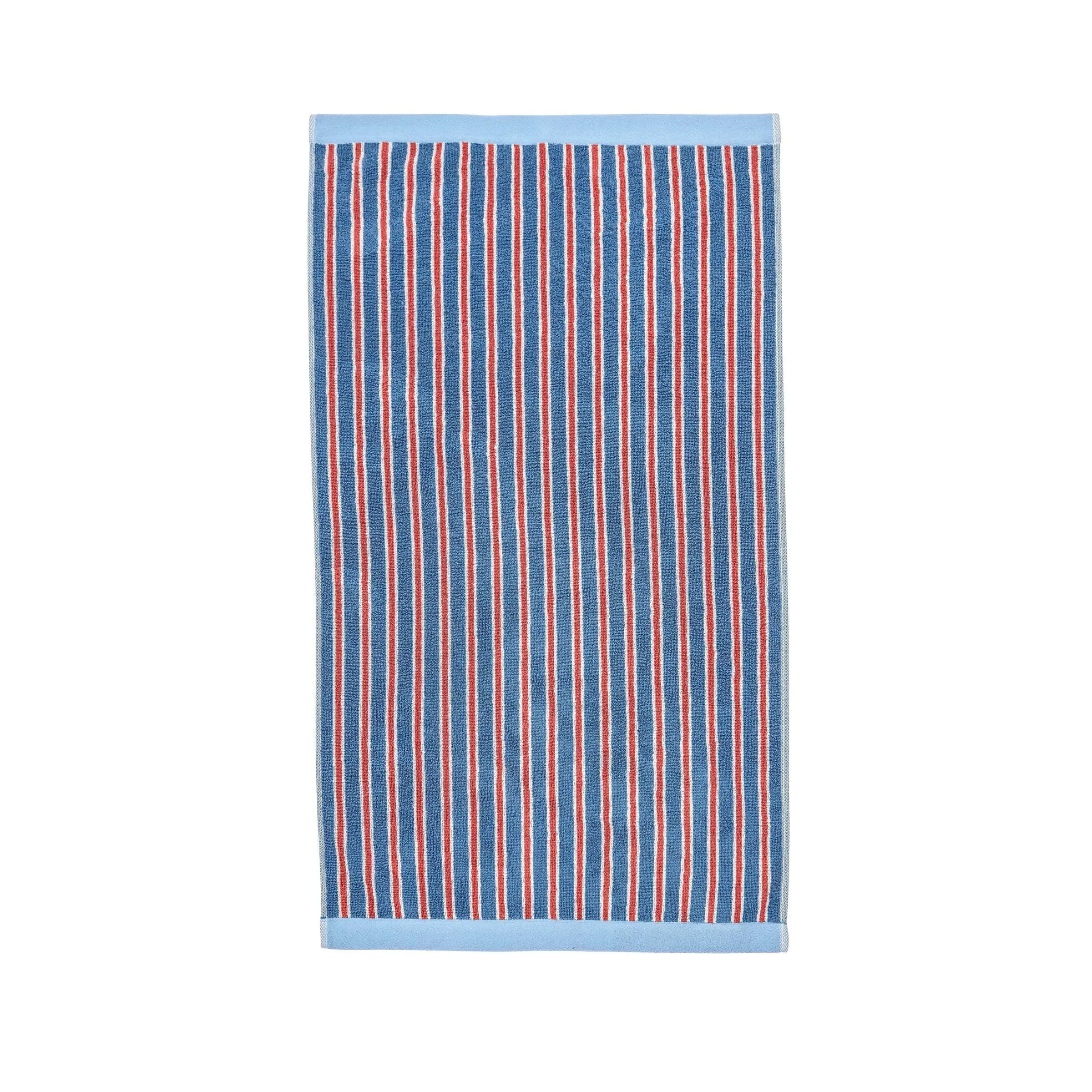 Causeway Stripe Hand Towel - Blue/Red, Cotton Velour product