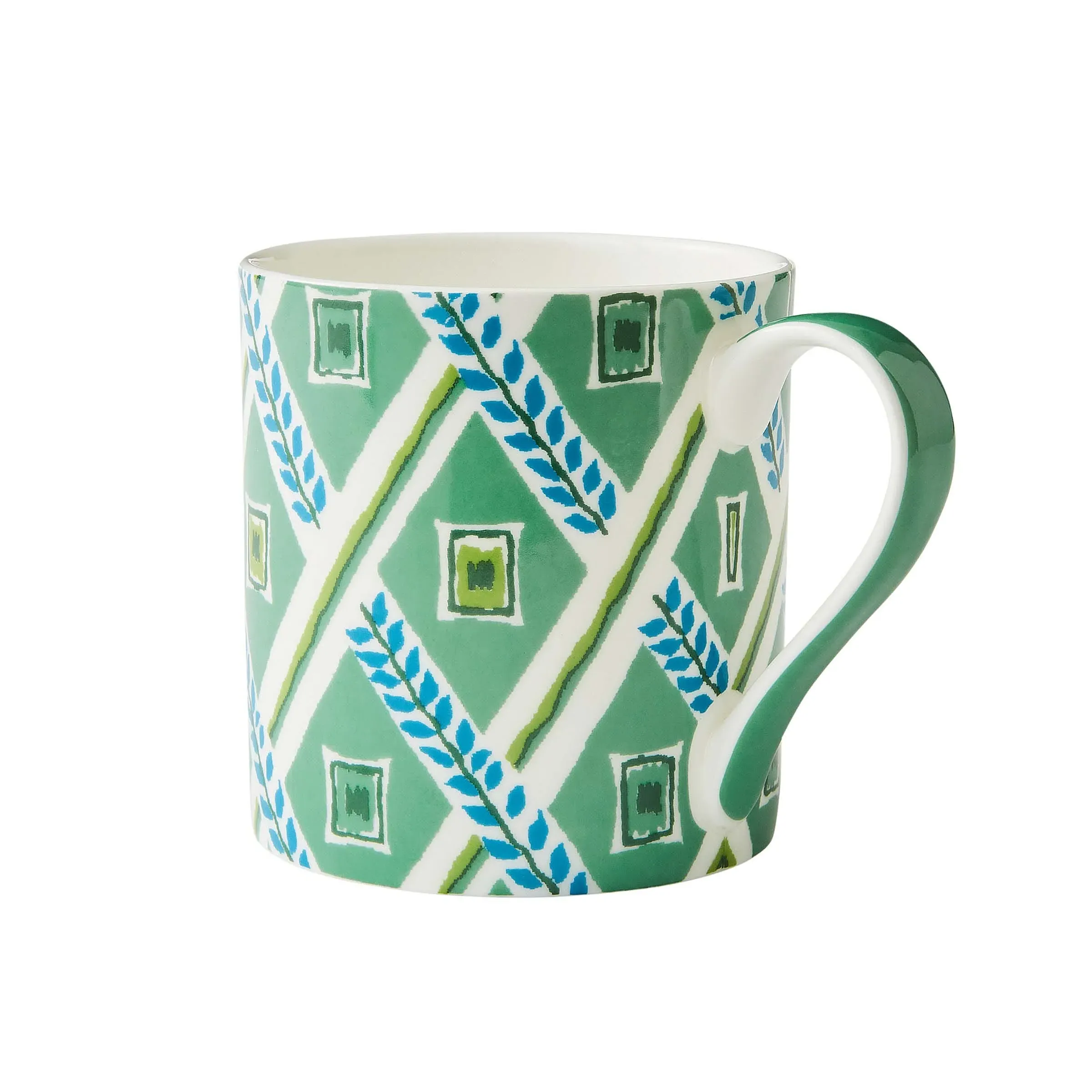 Cedar Mug with Trellis Design - Green, Bone China image
