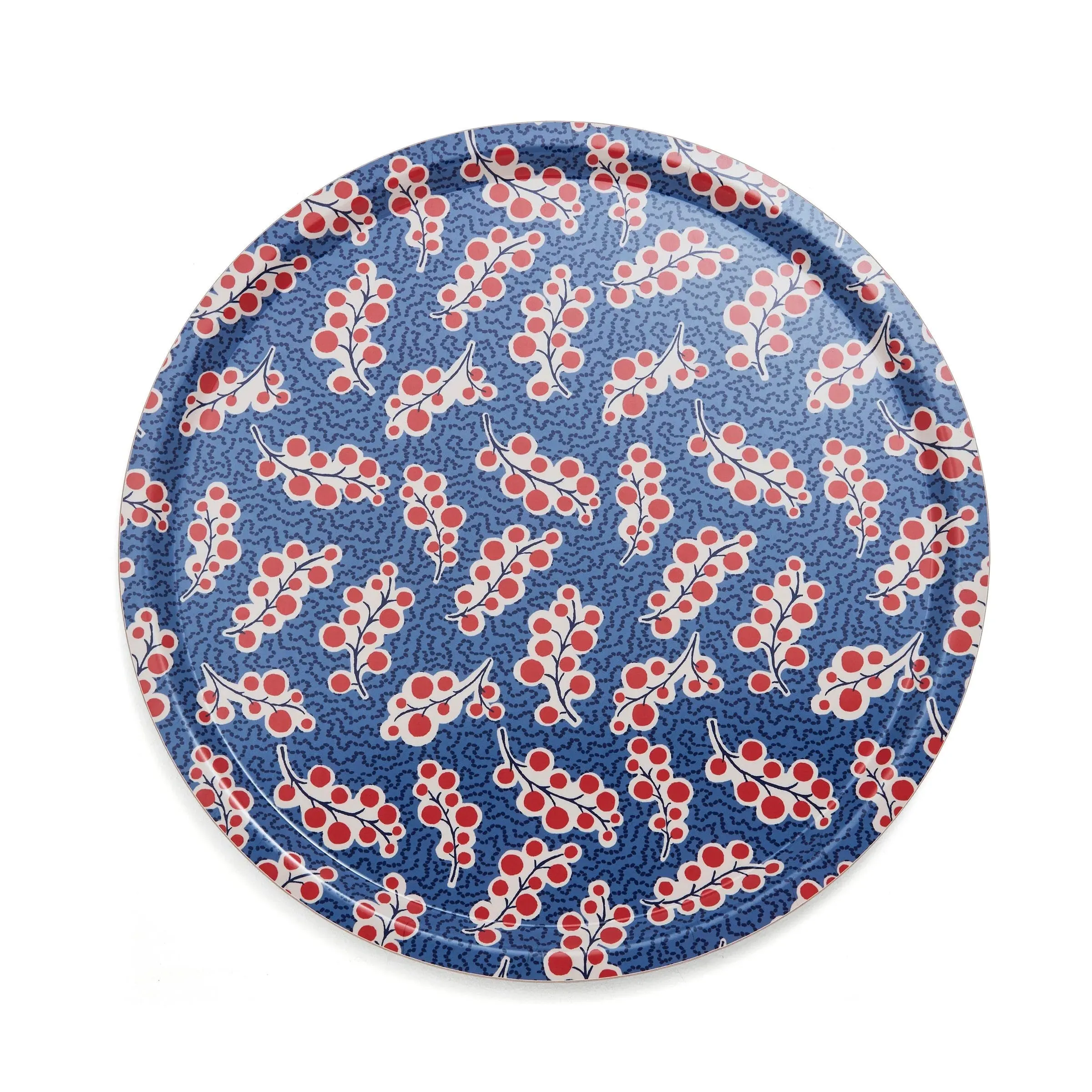 Decorative Tray with Leaf Pattern - Blue, Melamine image