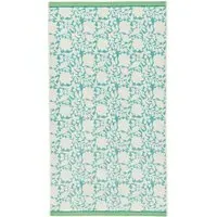 Hand Towel with Floral Jacquard - Green, Cotton