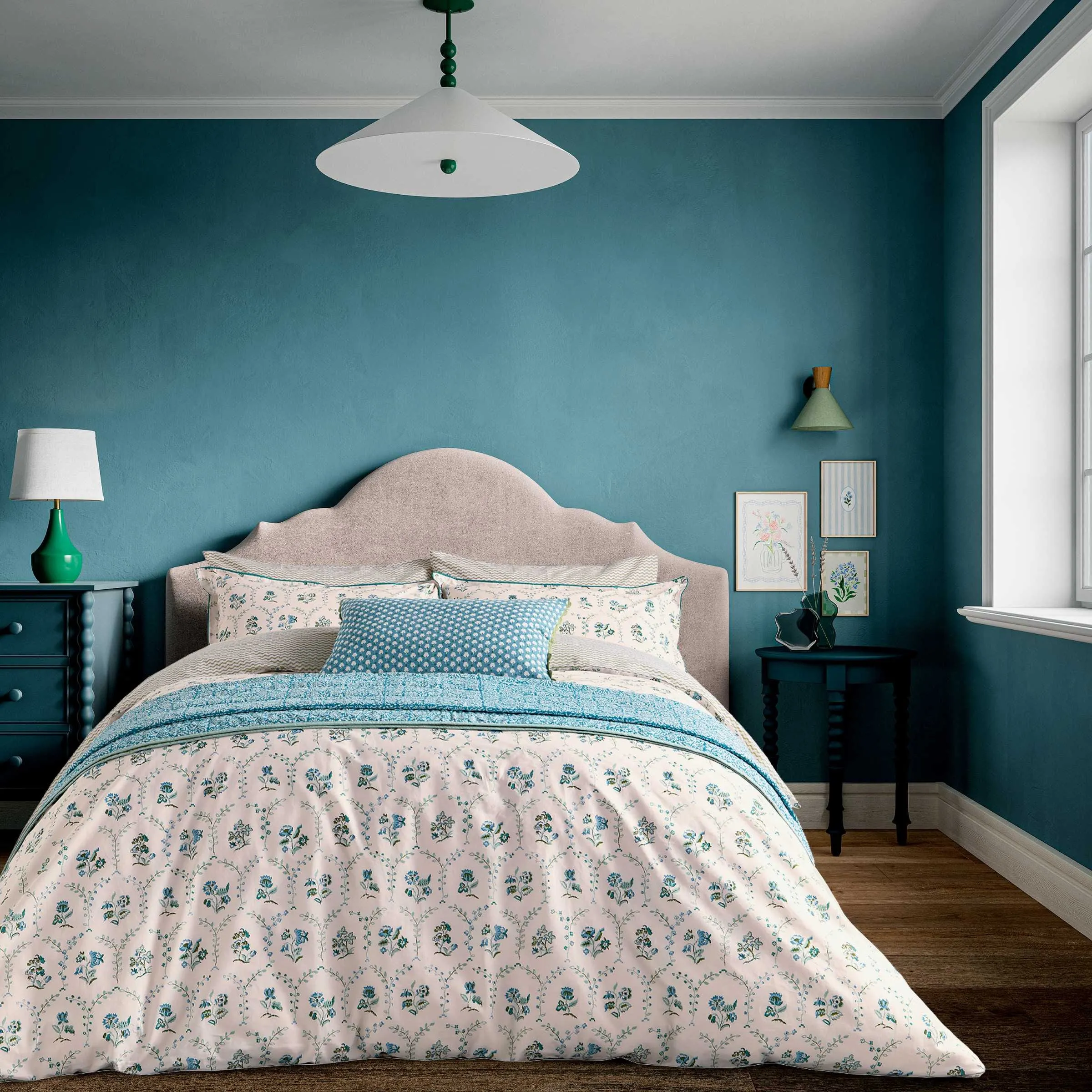 King Size Duvet Cover Set - Green, Cotton