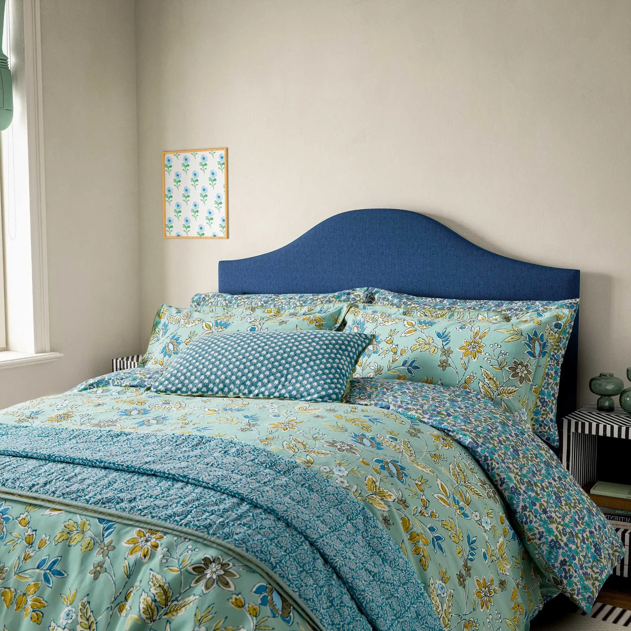 King Size Duvet Cover Set - Green, Cotton