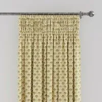 Lined Curtains with Pencil Pleat - Ochre, Cotton