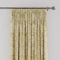 Lined Curtains with Pencil Pleat - Ochre, Cotton