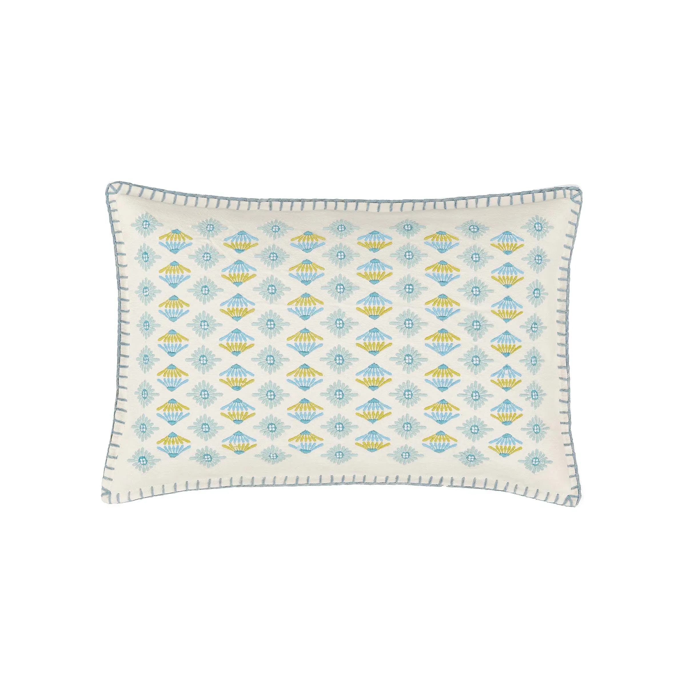 Rectangular Cushion Floral Design - Green image