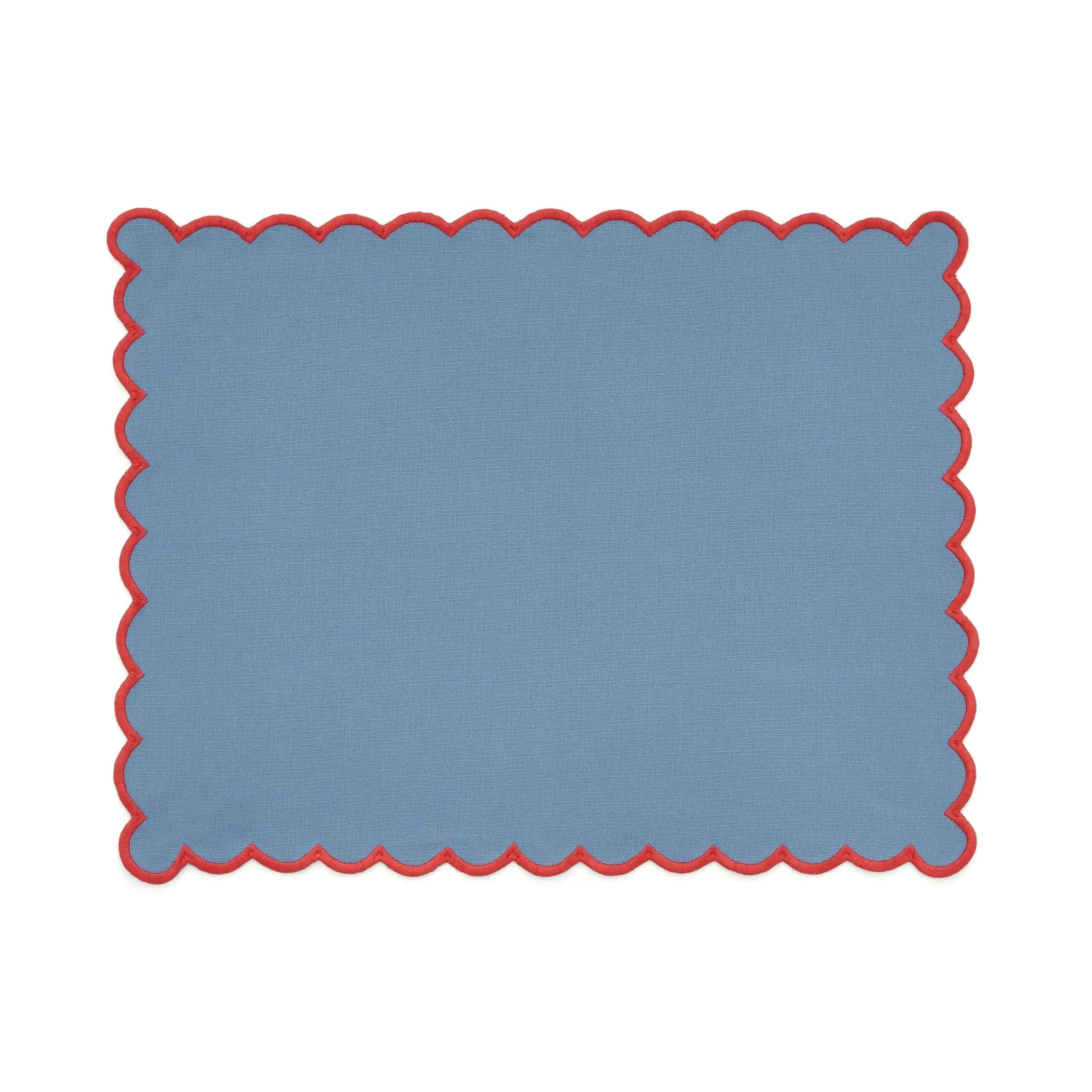 Scallop Trim Placemat - Blue, Cotton product
