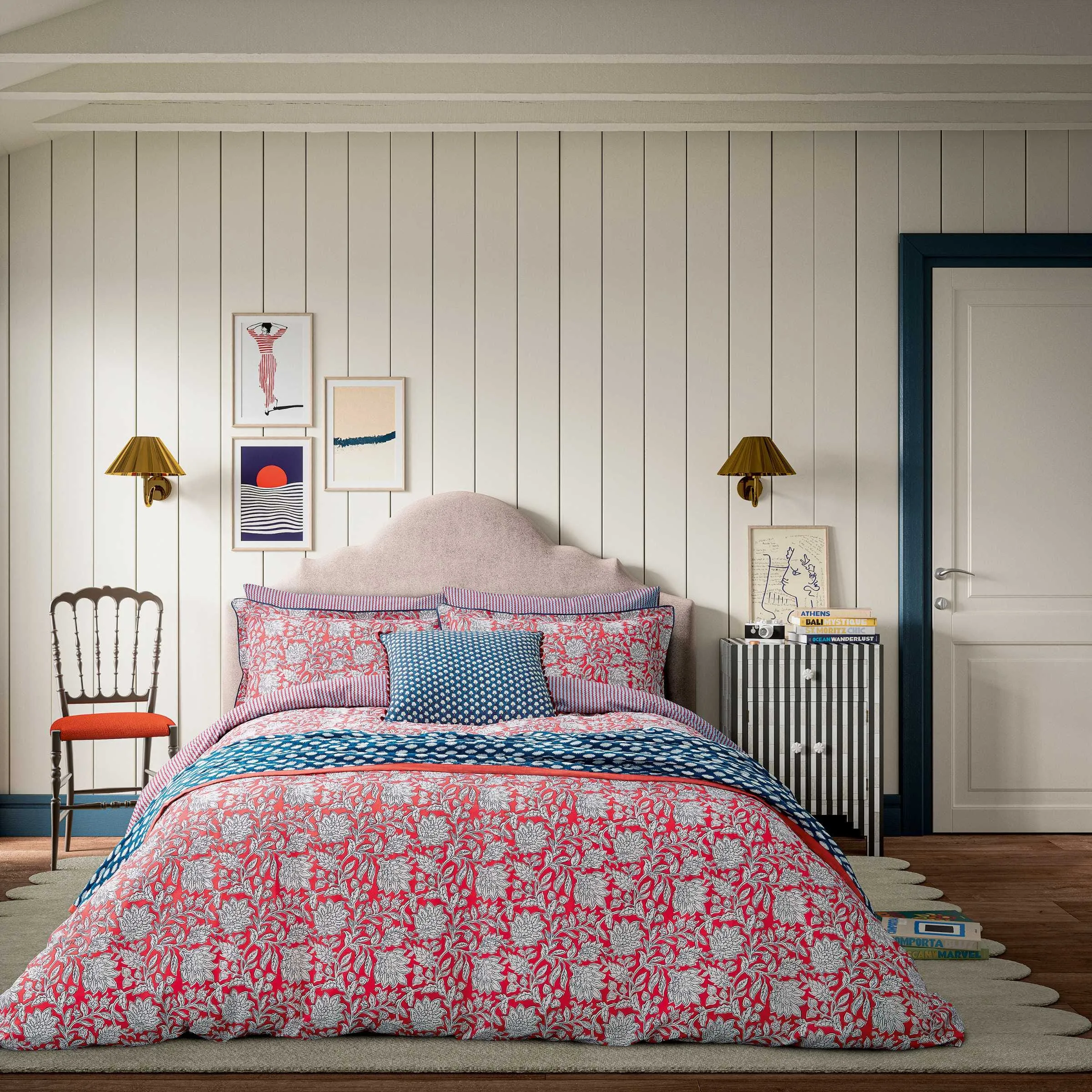 Single Duvet Cover Set - Blue/Red