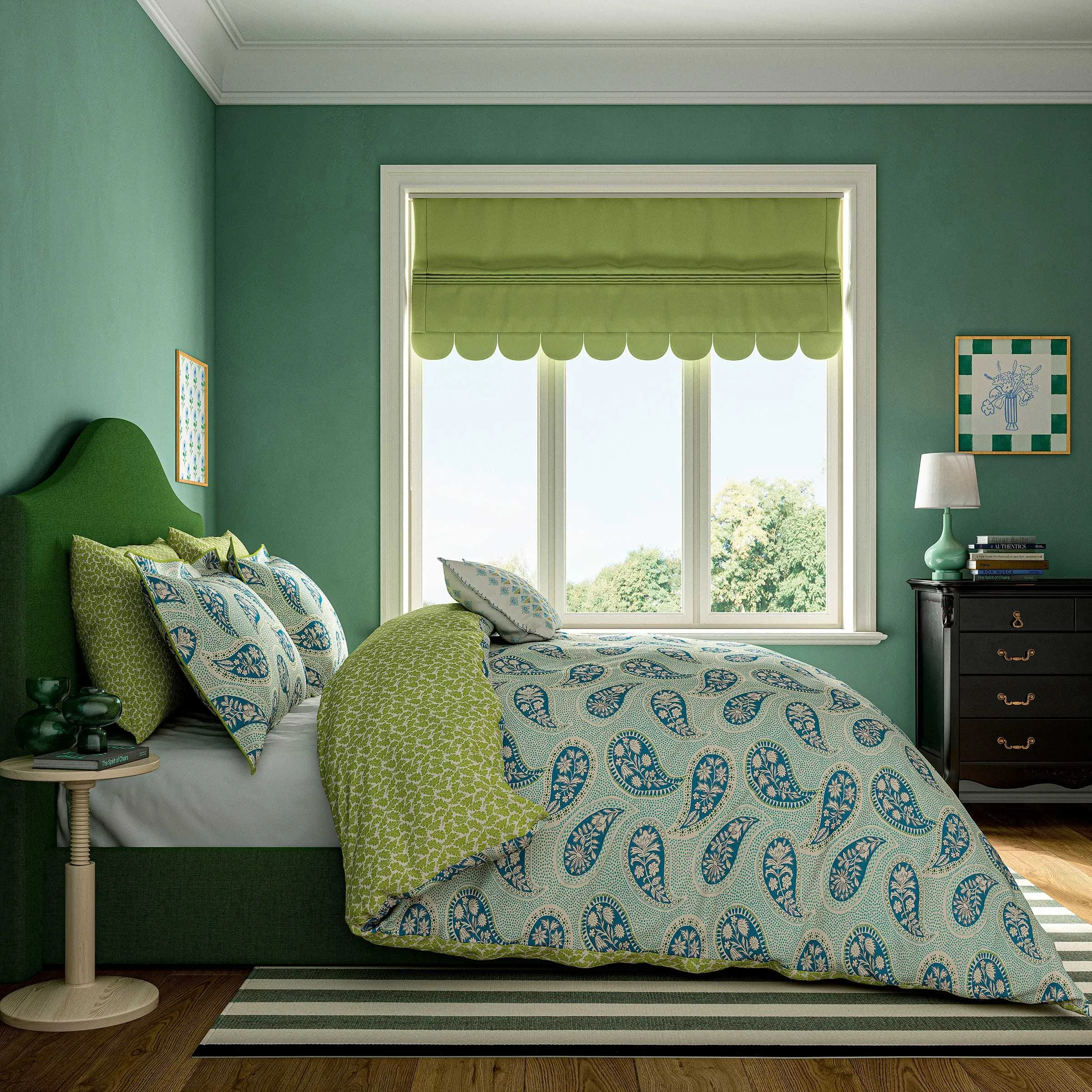 Single Duvet Cover Set with Pillowcase - Green