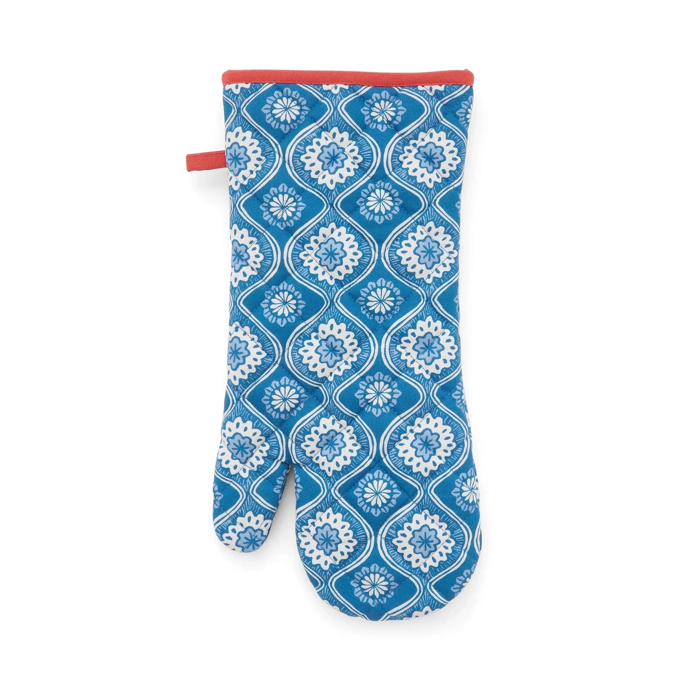 Single Oven Glove Quilted - Blue, Cotton image