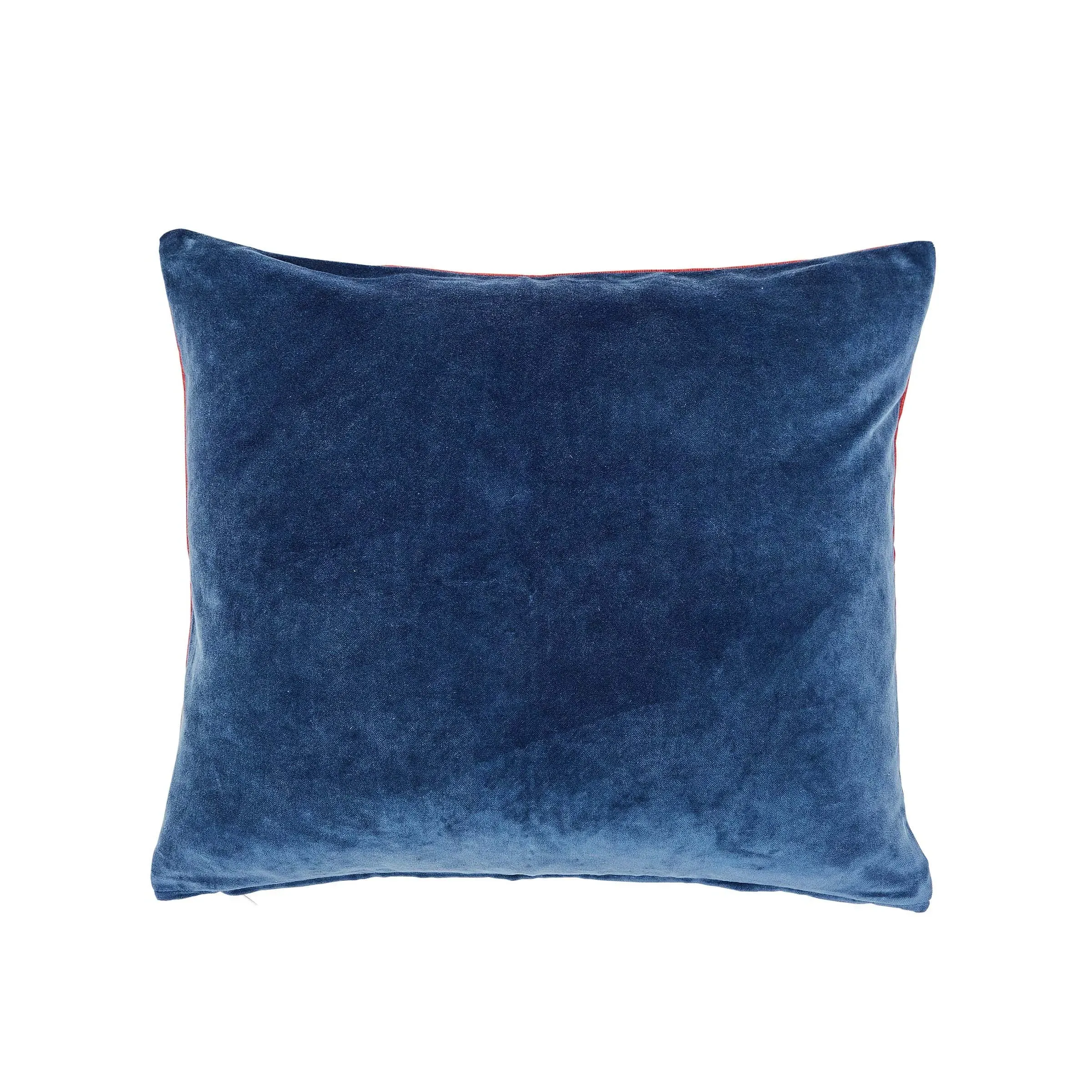 Square Cushion with Reverse - Blue, Velvet image