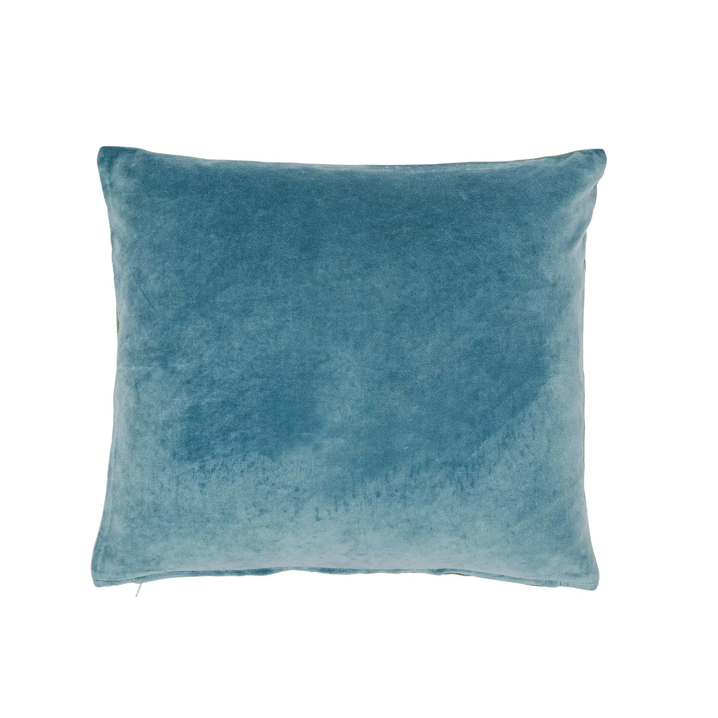 Square Cushion with Reverse - Green, Velvet