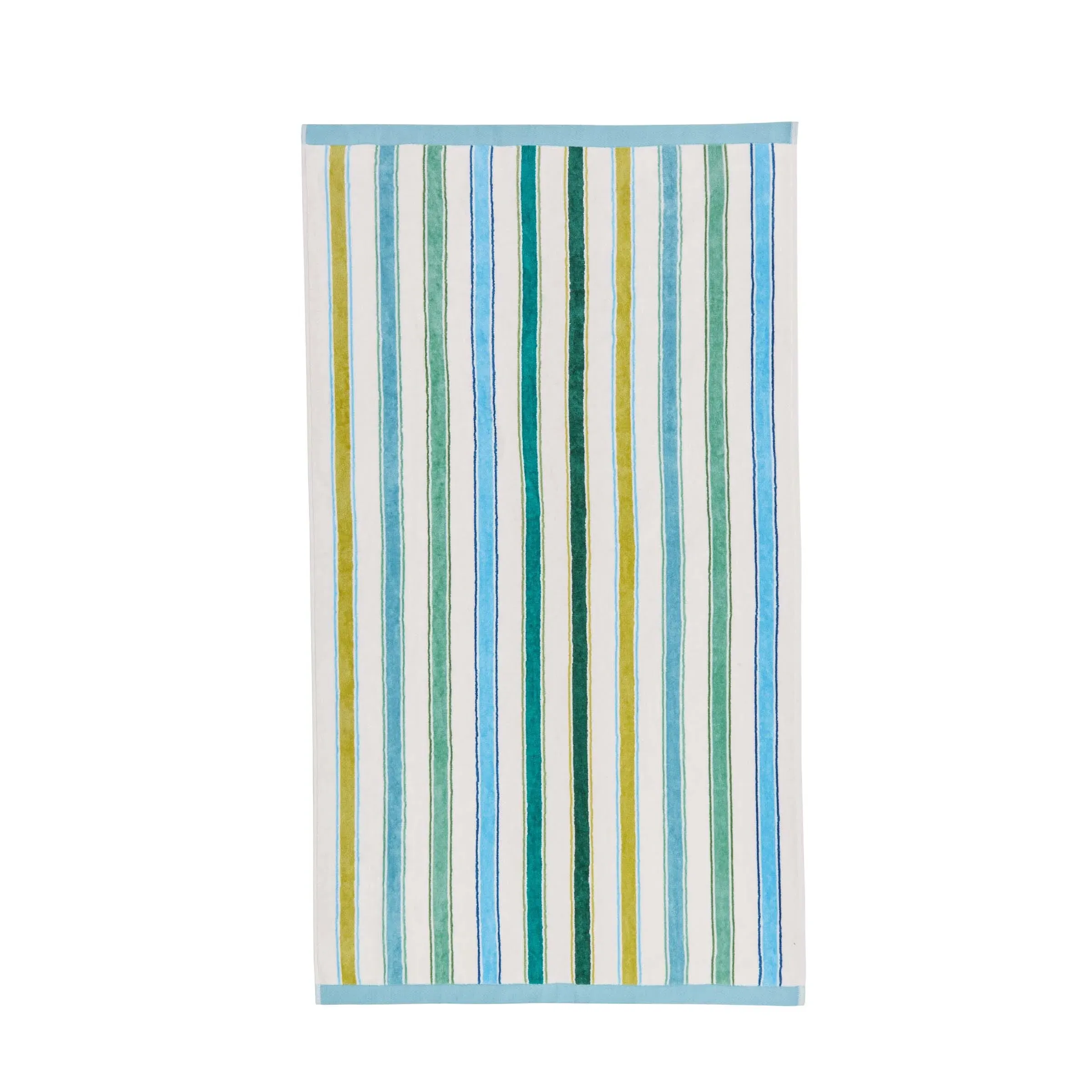 Striped Hand Towel - Green, Cotton Terry image