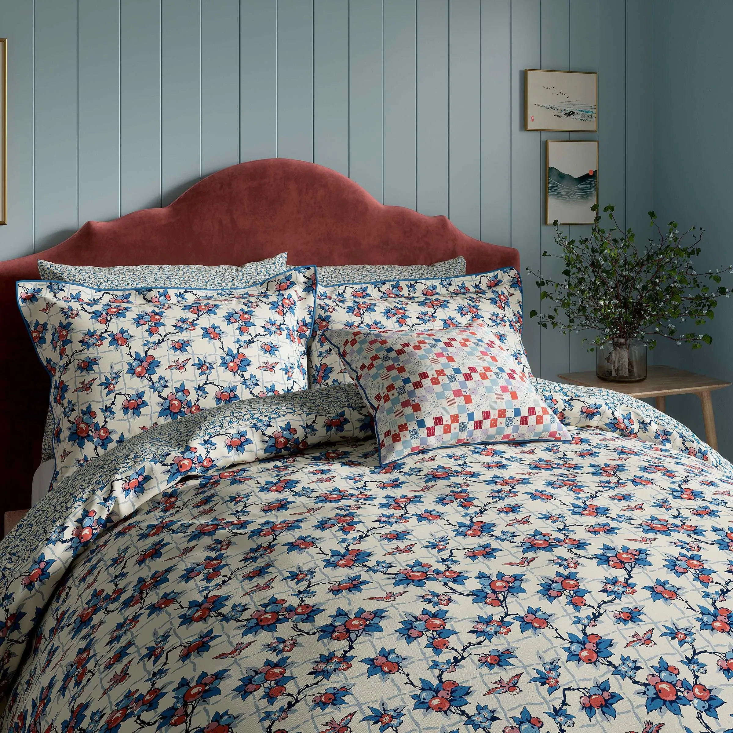 Super King Duvet Cover Set - Blue, Cotton image