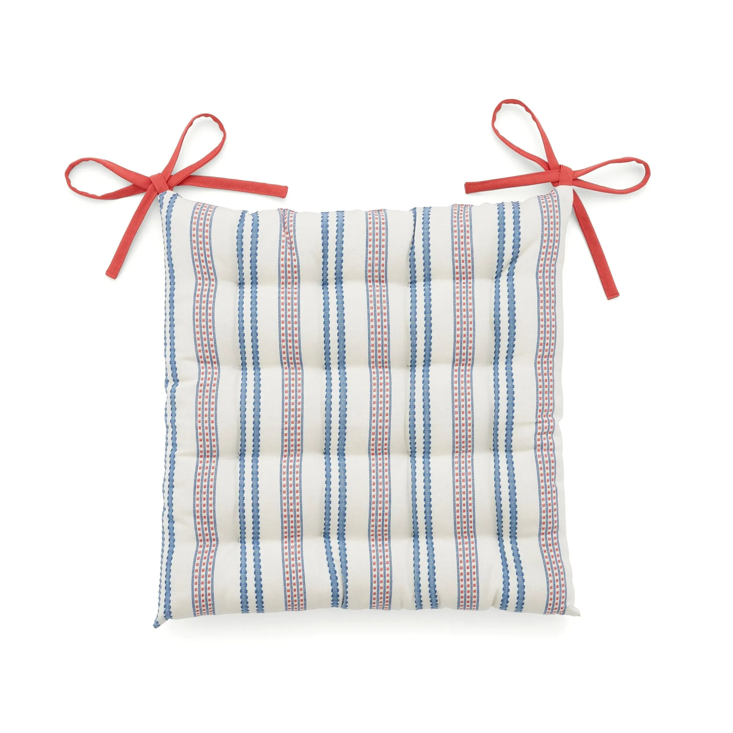 Ticking Stripe Seat Pad - Blue, Woven image