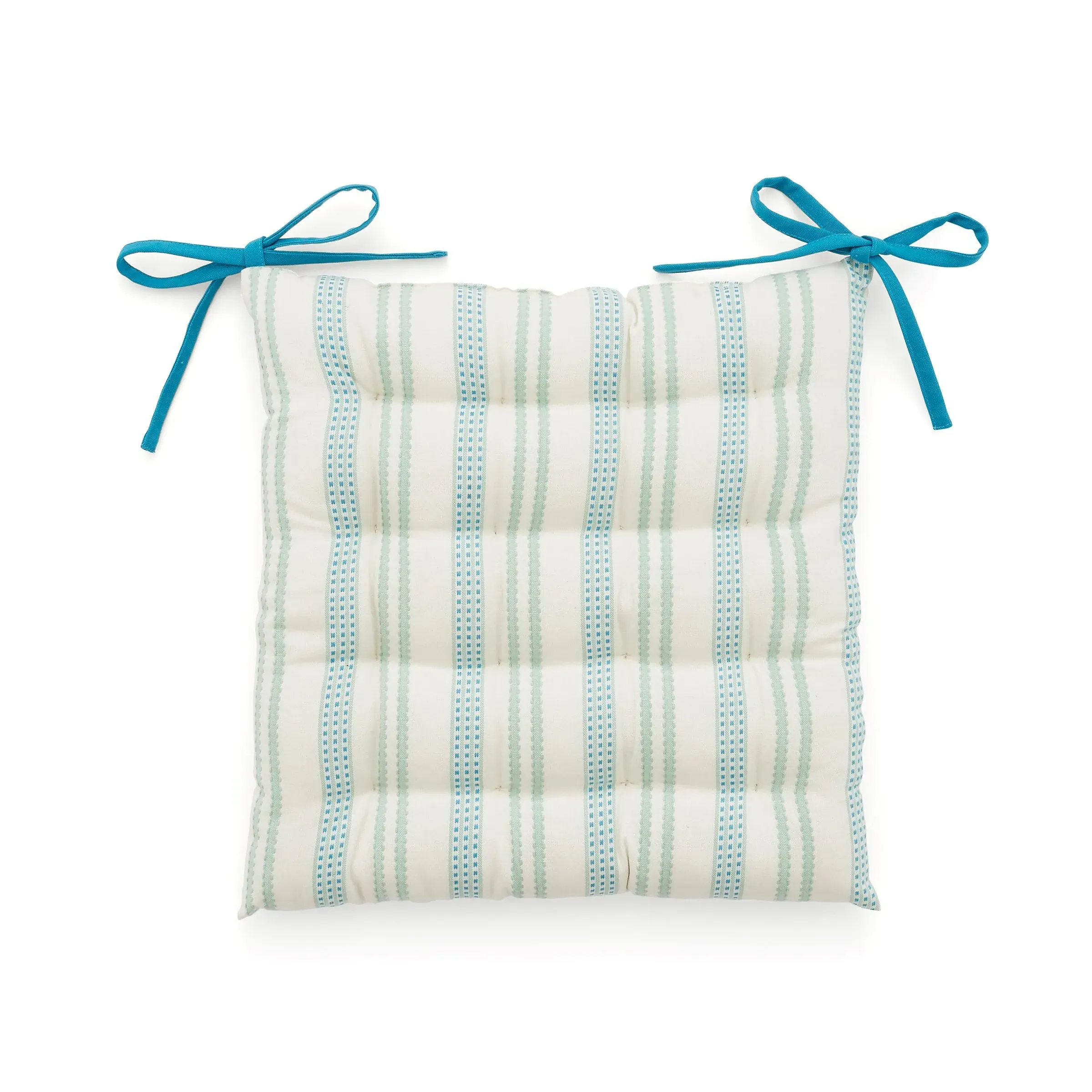 Ticking Stripe Seat Pad - Green, Woven