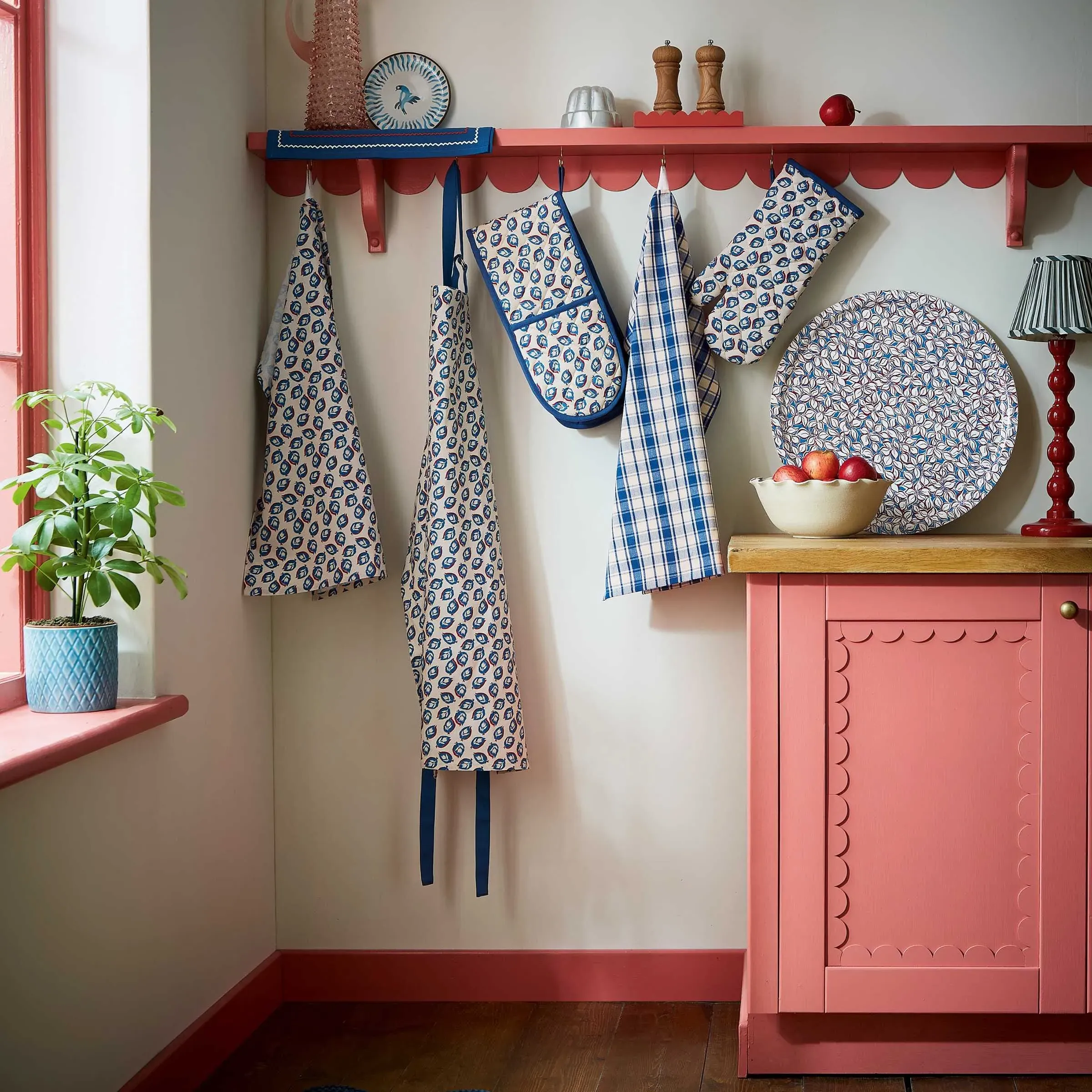 Woven Check & Seedling Tea Towels - Multi, Cotton (Set of 2) alternate view