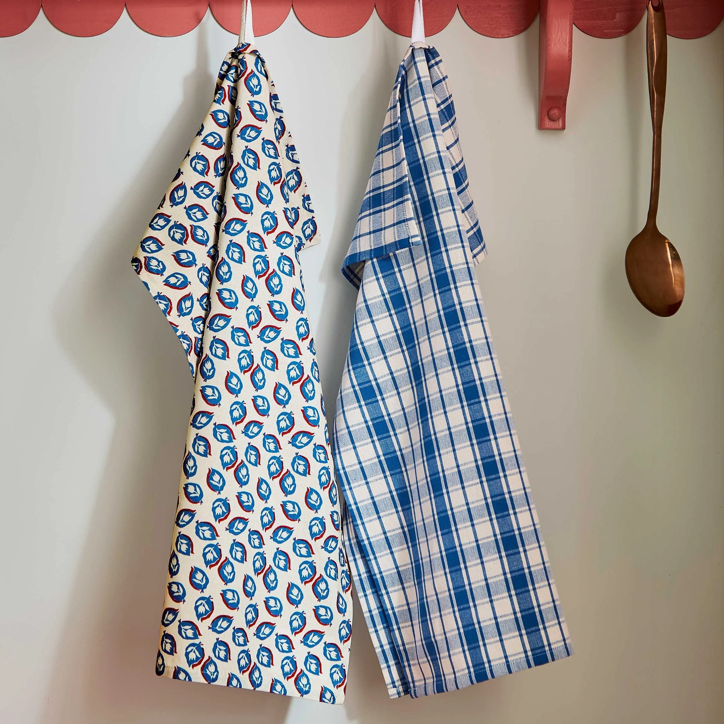 Woven Check & Seedling Tea Towels - Multi, Cotton (Set of 2) product