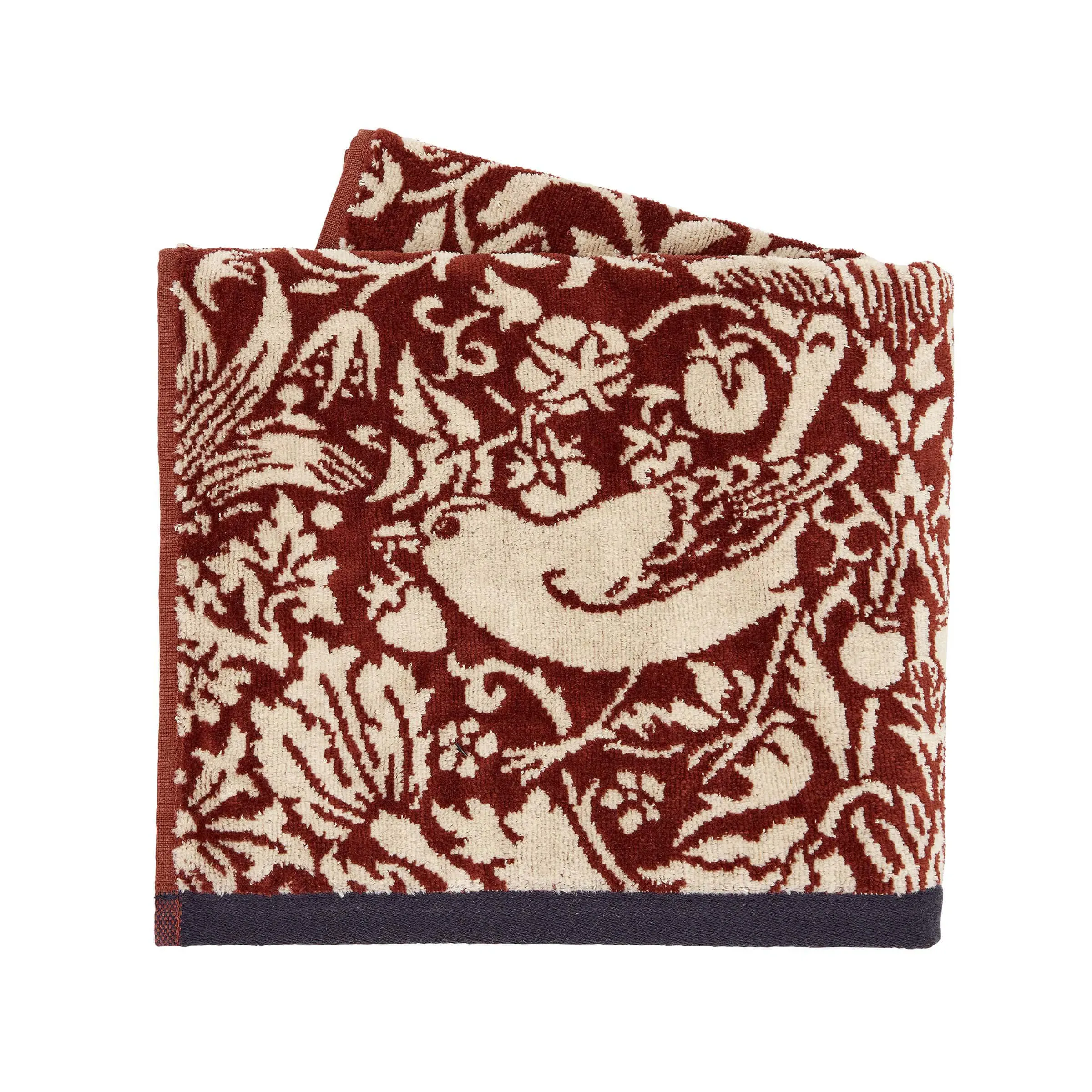 Bath Towel with Jacquard Weave - Red, Cotton