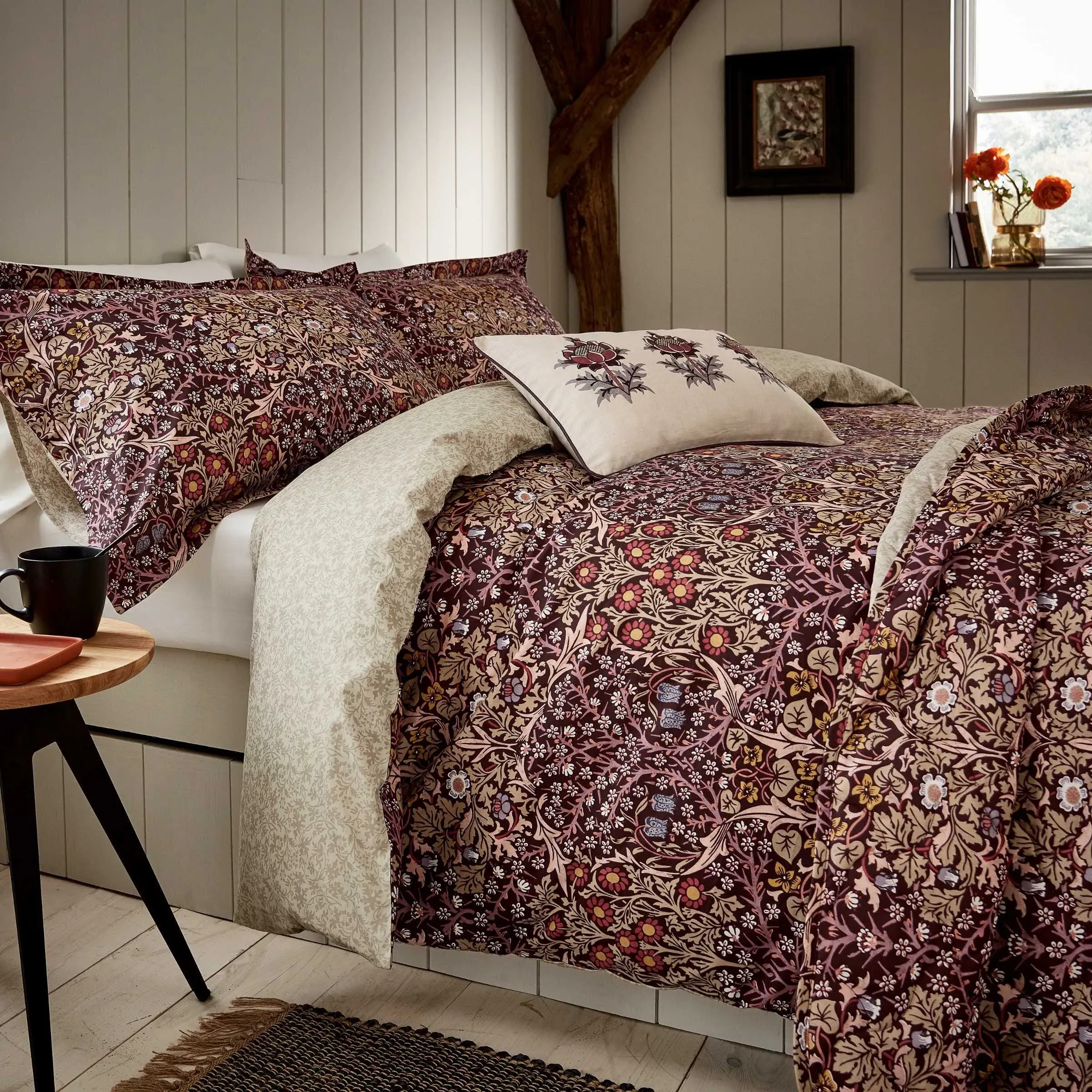 Blackthorn Quilted Throw - Damson, Cotton alternate view