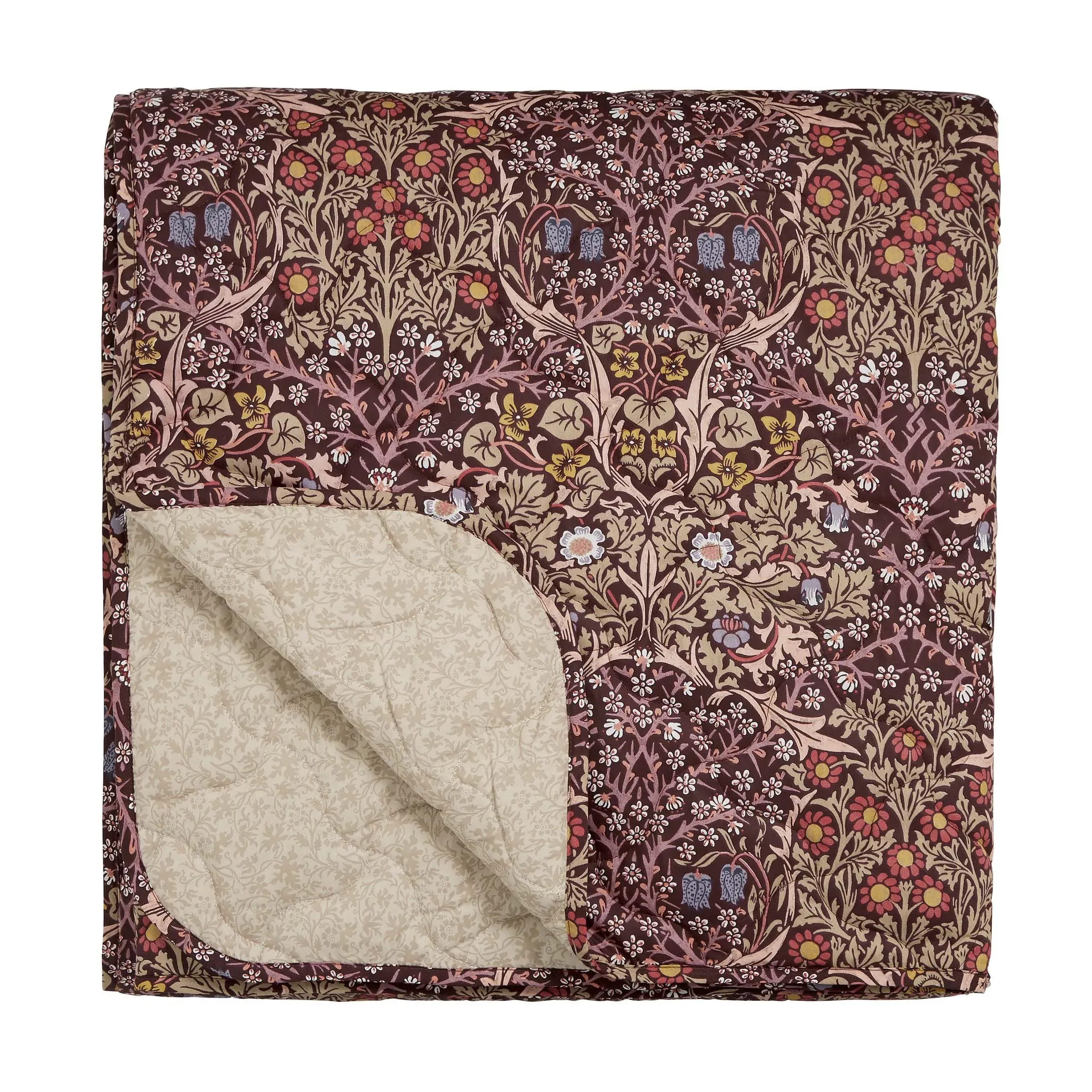 Blackthorn Quilted Throw - Damson, Cotton product