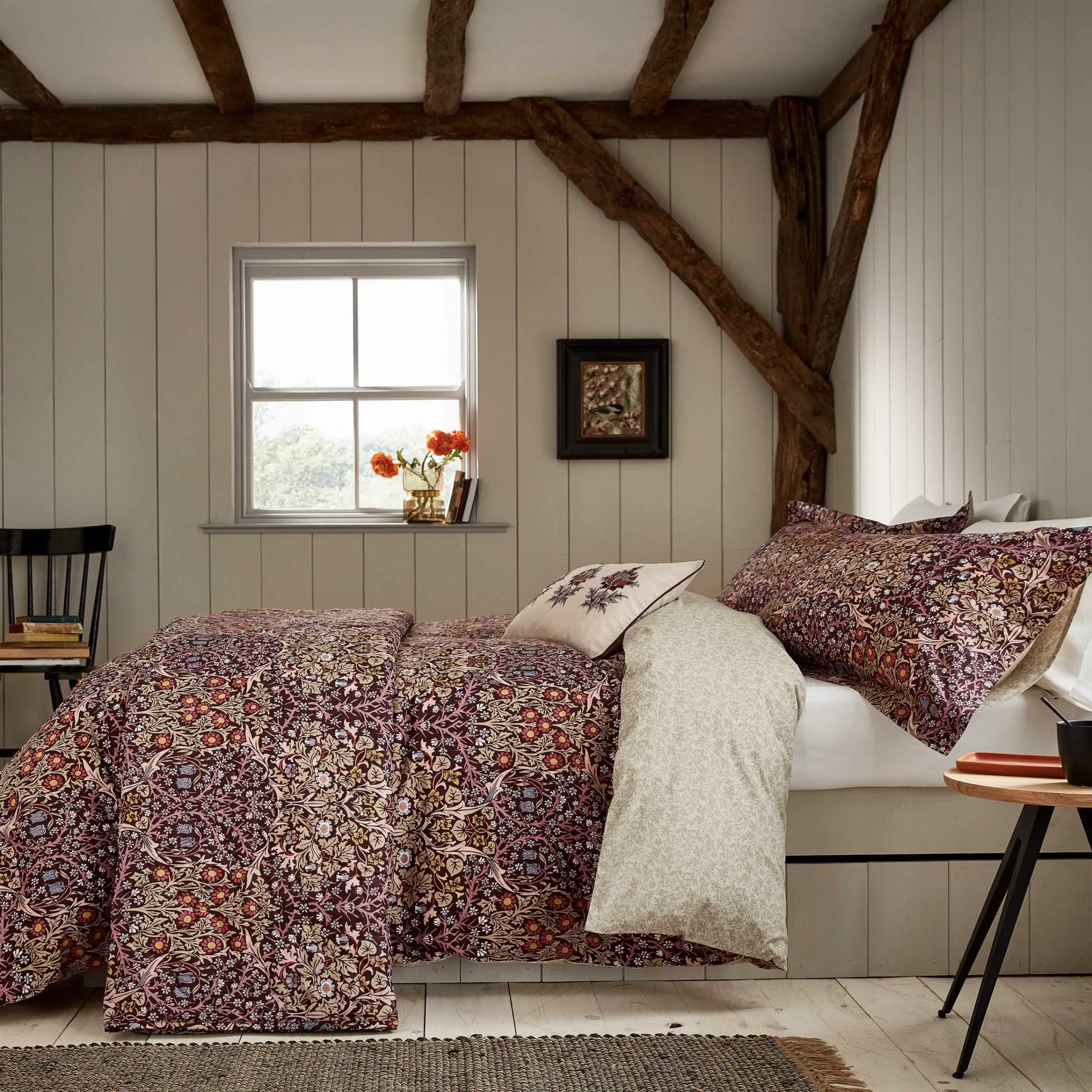 Blackthorn Single Duvet Cover Set - Damson, Cotton Percale alternate view