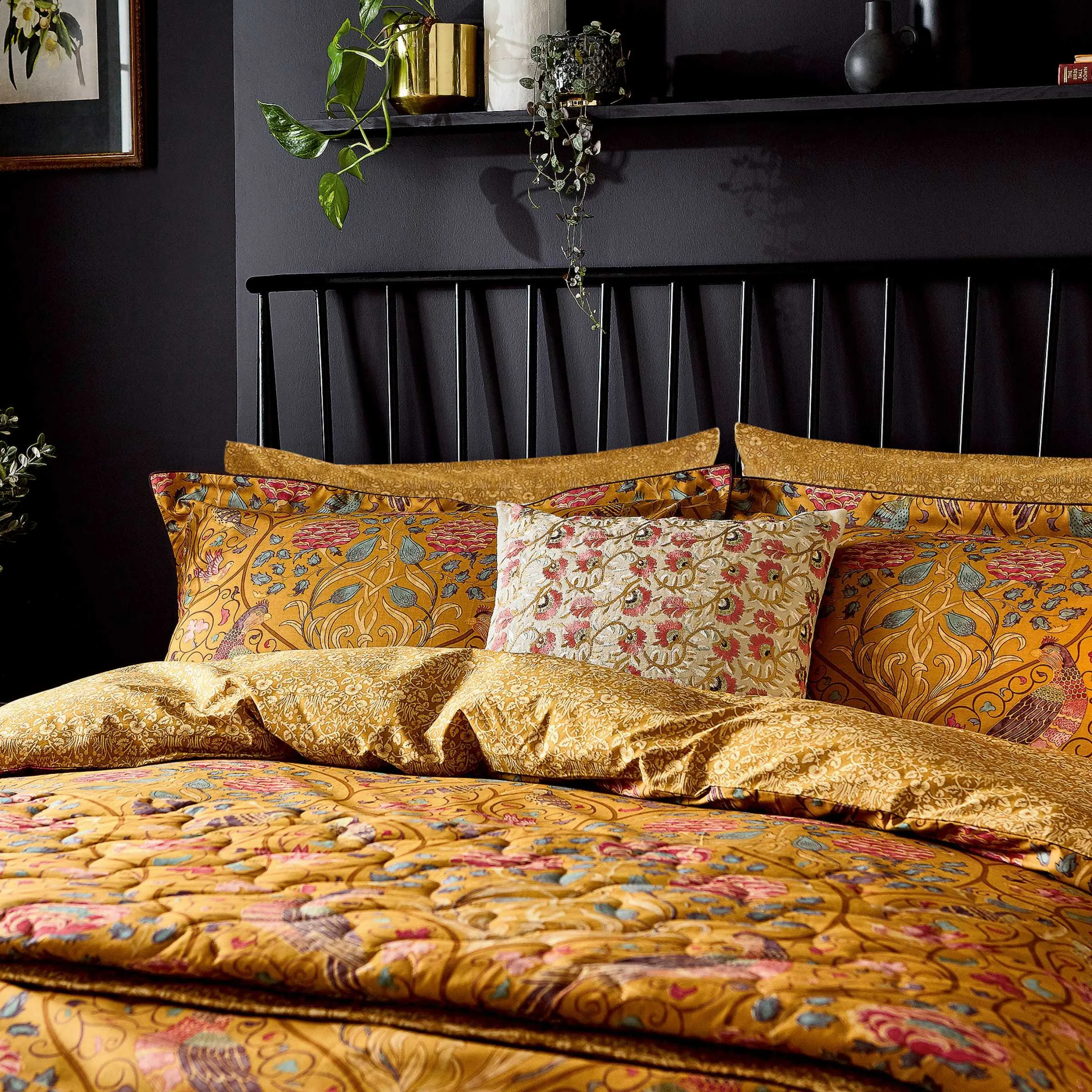 Double Duvet Set with Piping - Saffron
