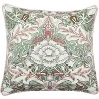Embroidered Cushion with Damask Design - Pink