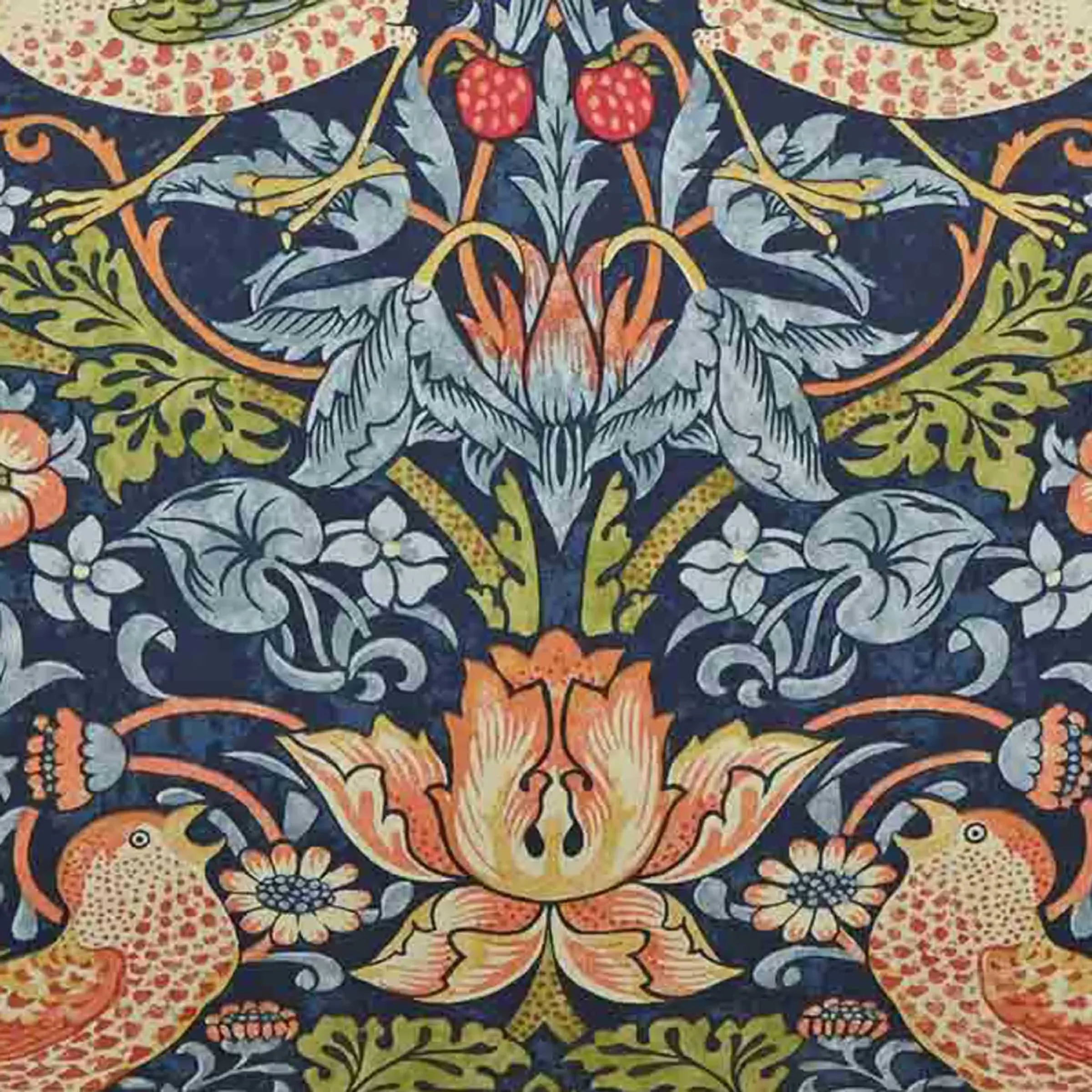 Embroidered Cushion with Piping - Indigo, Linen