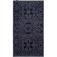 Hand Towel with Floral Pattern - Blue, Cotton