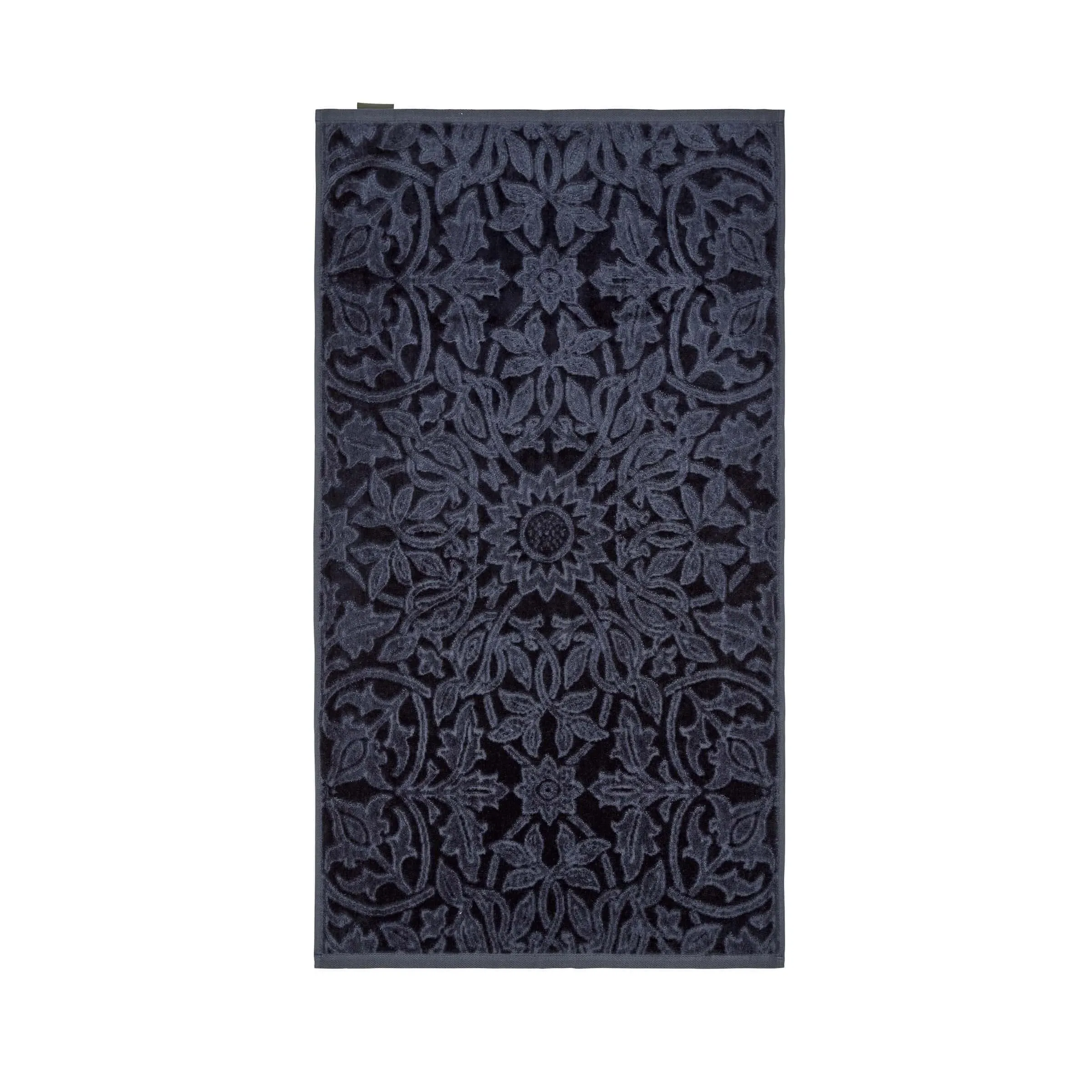 Hand Towel with Floral Pattern - Blue, Cotton image