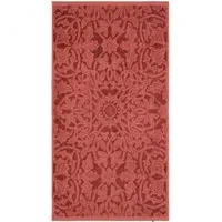 Hand Towel with Floral Pattern - Red, Cotton