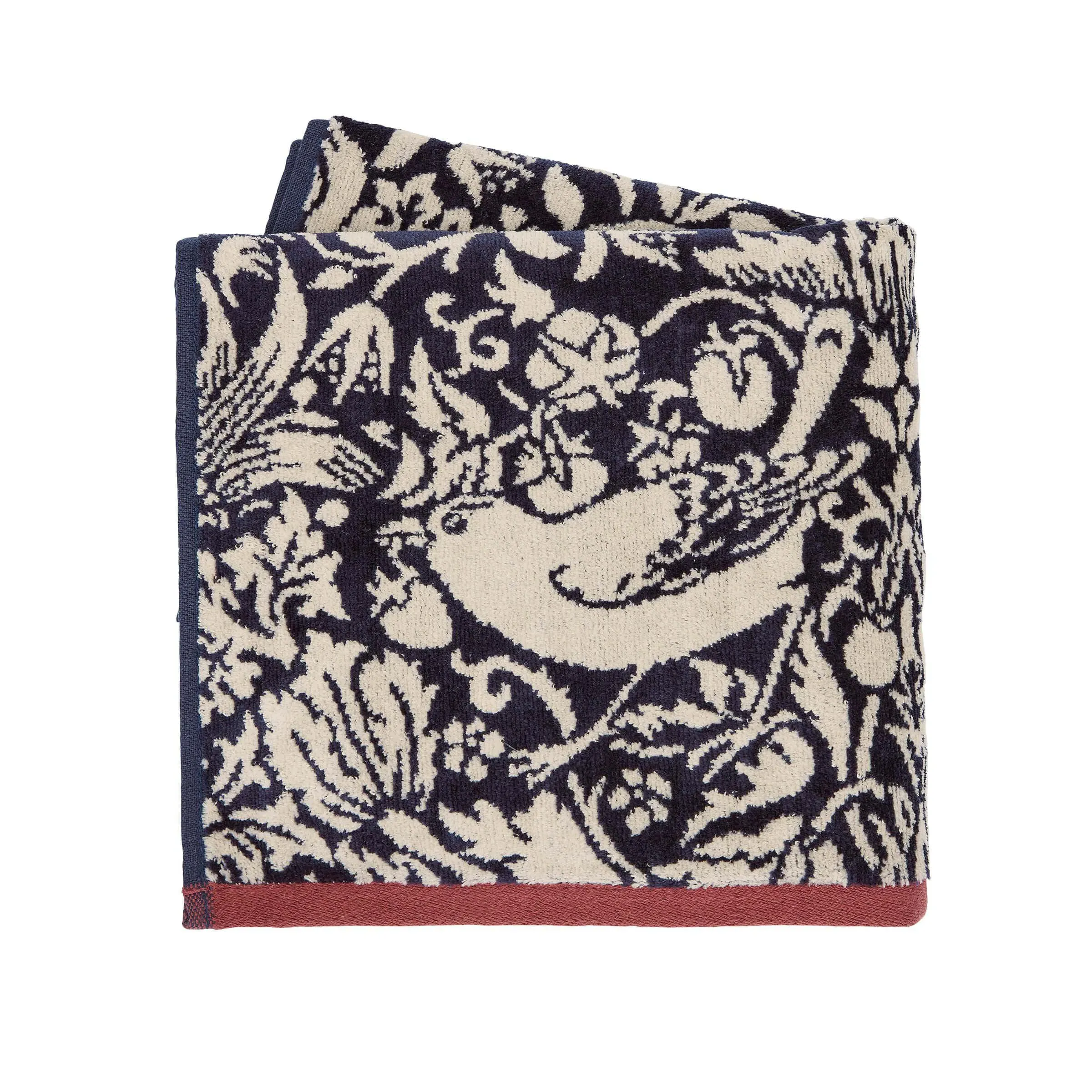 Hand Towel with Strawberry Thief Pattern - Blue
