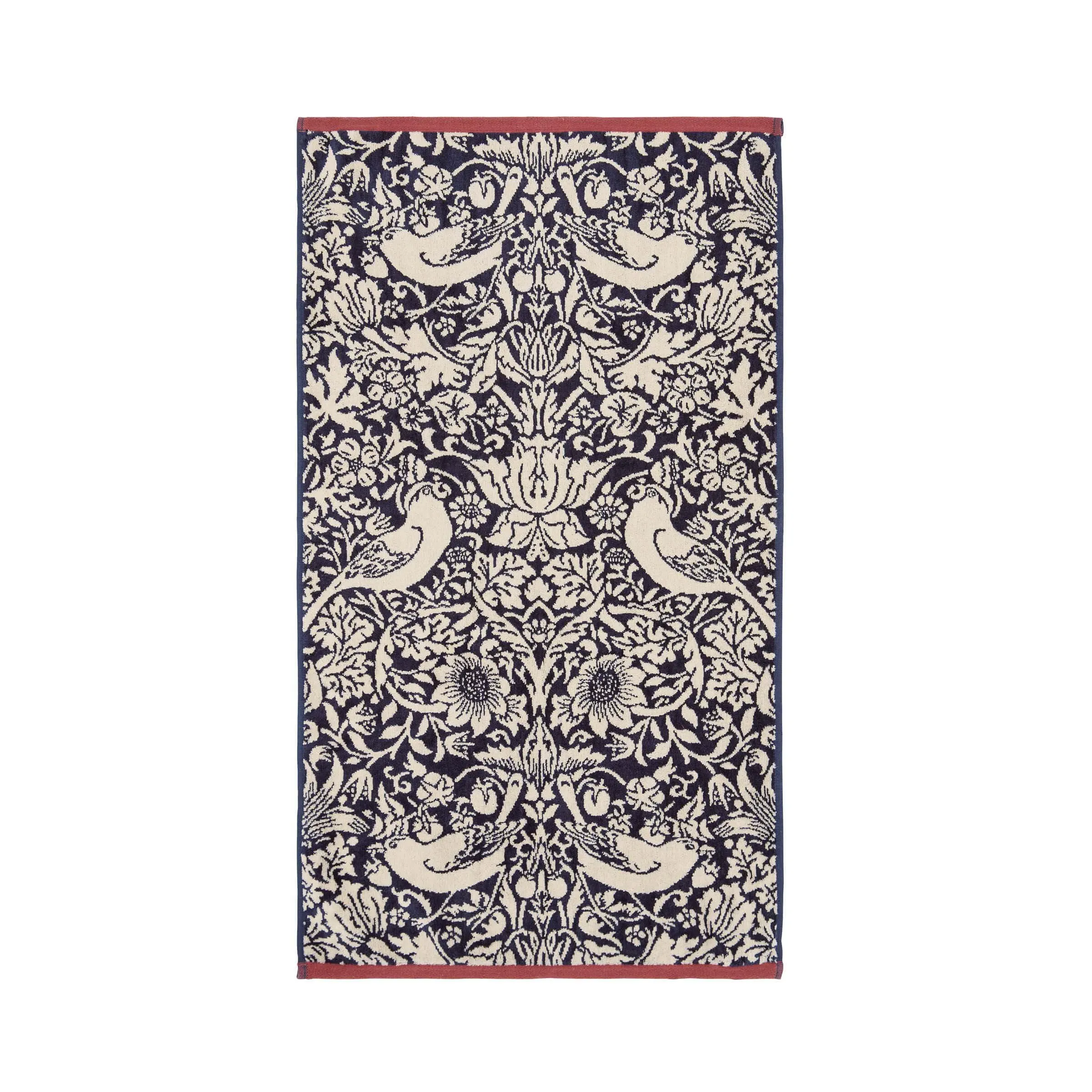 Hand Towel with Strawberry Thief Pattern - Blue image