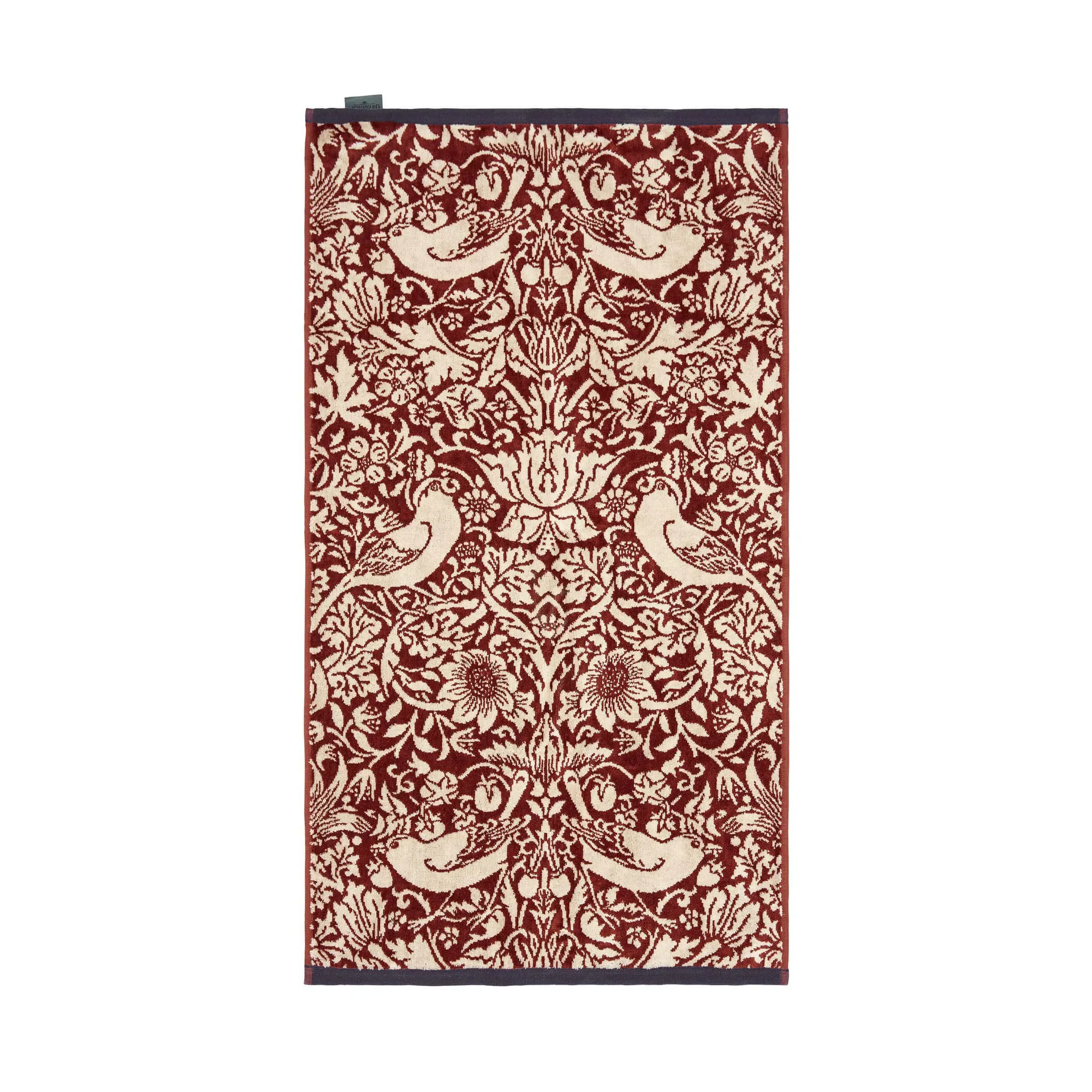Hand Towel with Strawberry Thief Pattern - Red