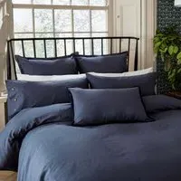 King Size Duvet Cover Plain Dye - Blue, Cotton