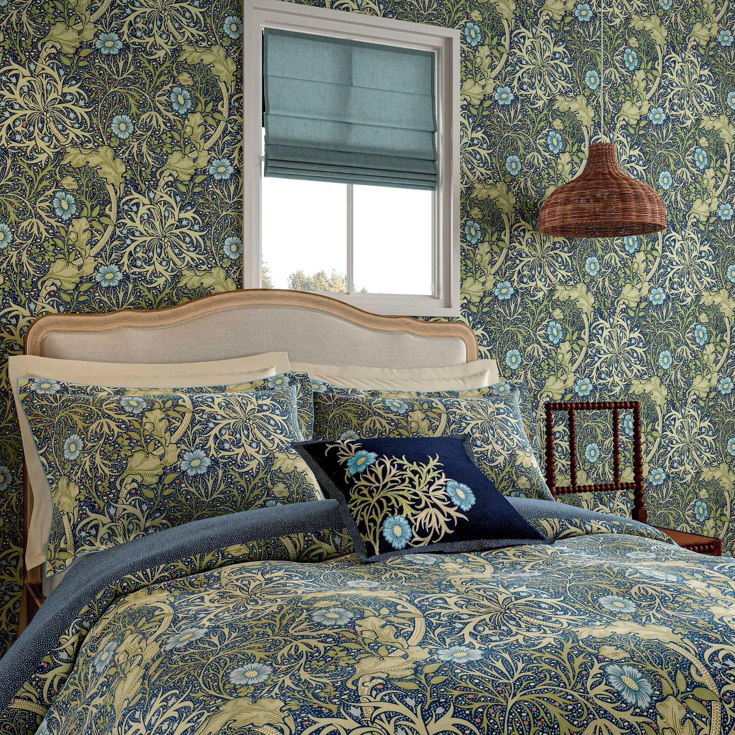 King Size Duvet Cover Set Seaweed - Cobalt, Cotton