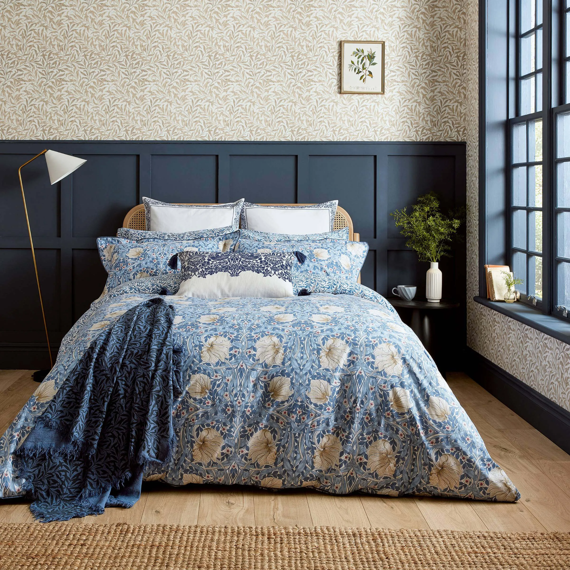 King Size Duvet Cover Set - Woad Blue, Cotton