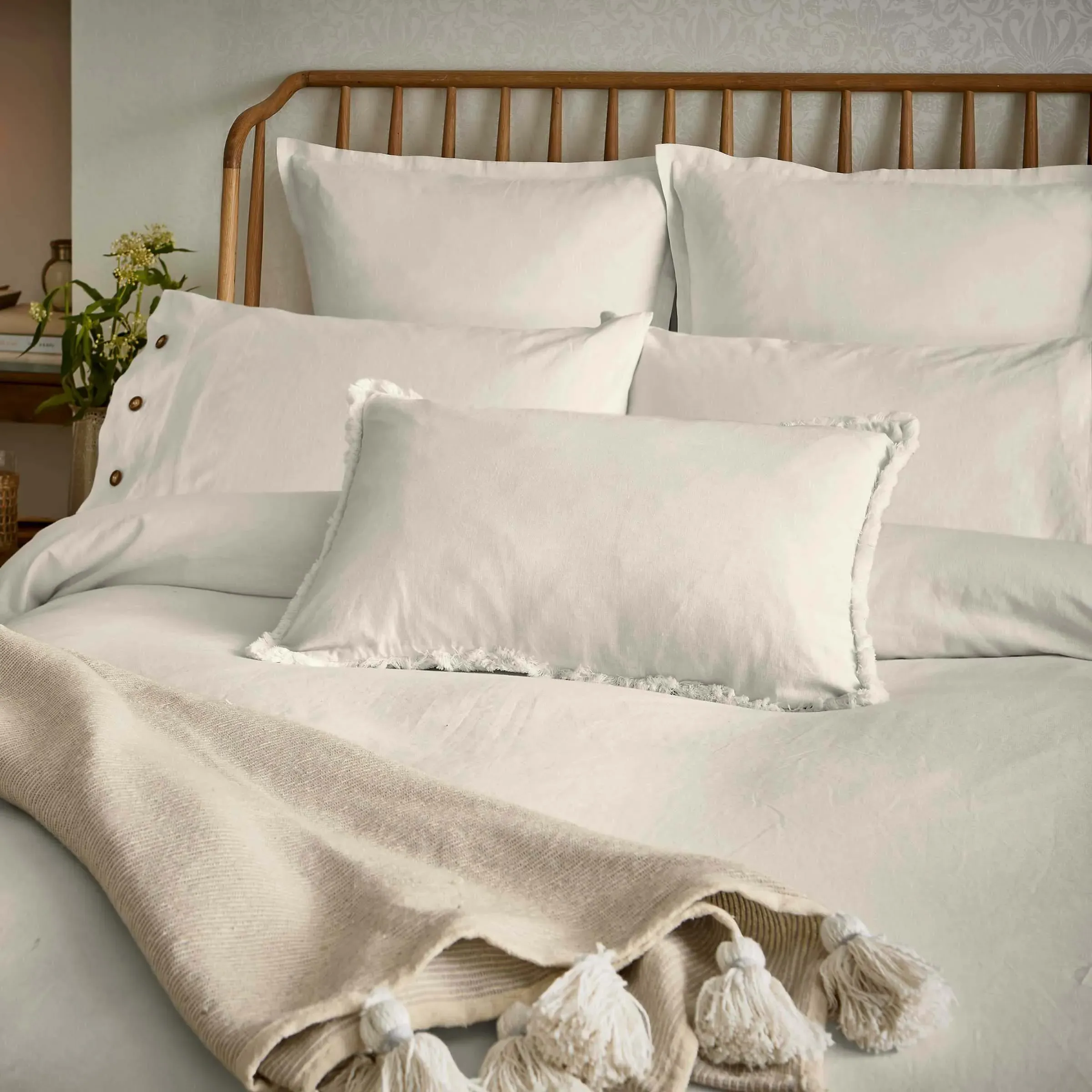 King Size Duvet Cover - White, Cotton Linen