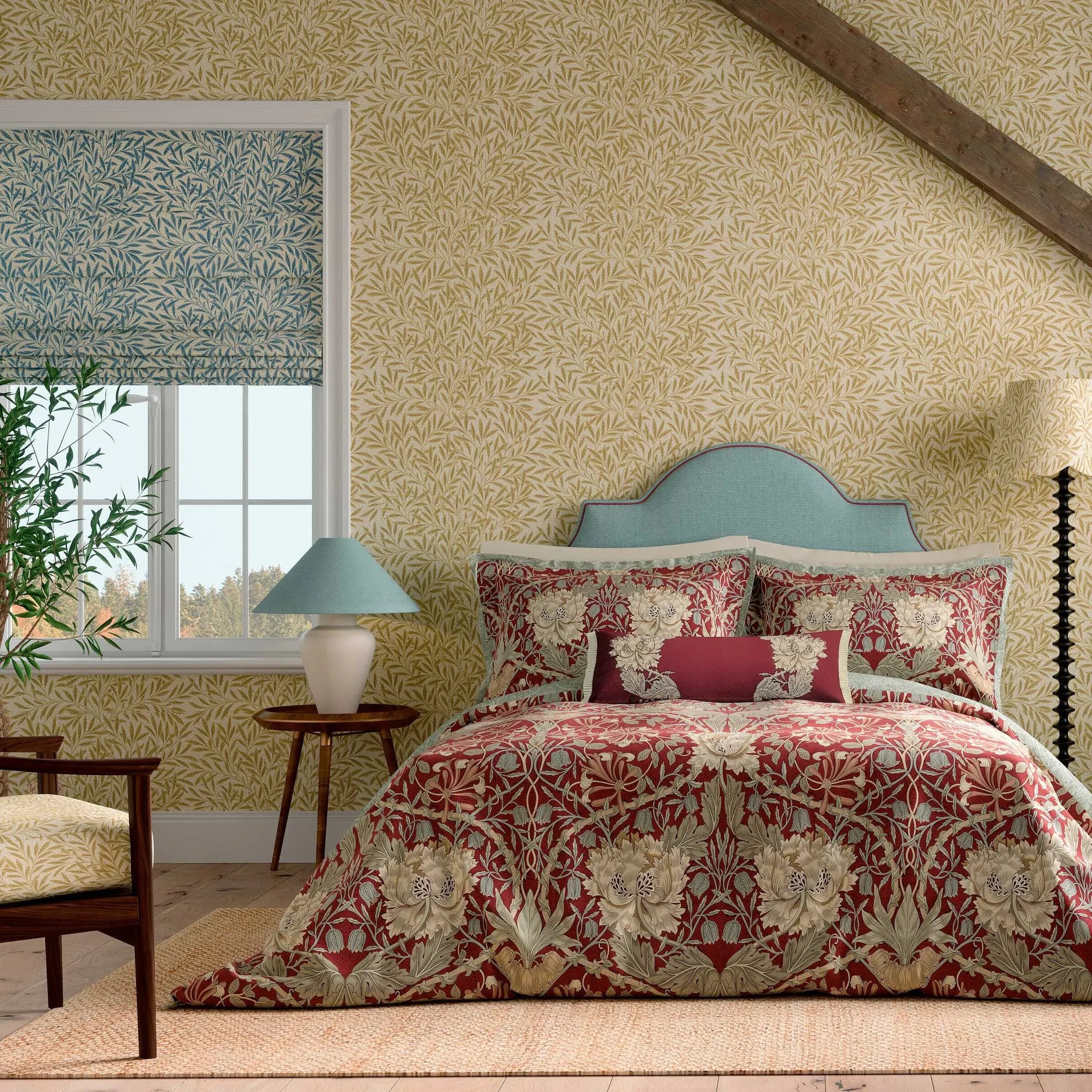 Kingsize Duvet Cover Set - Red, Cotton