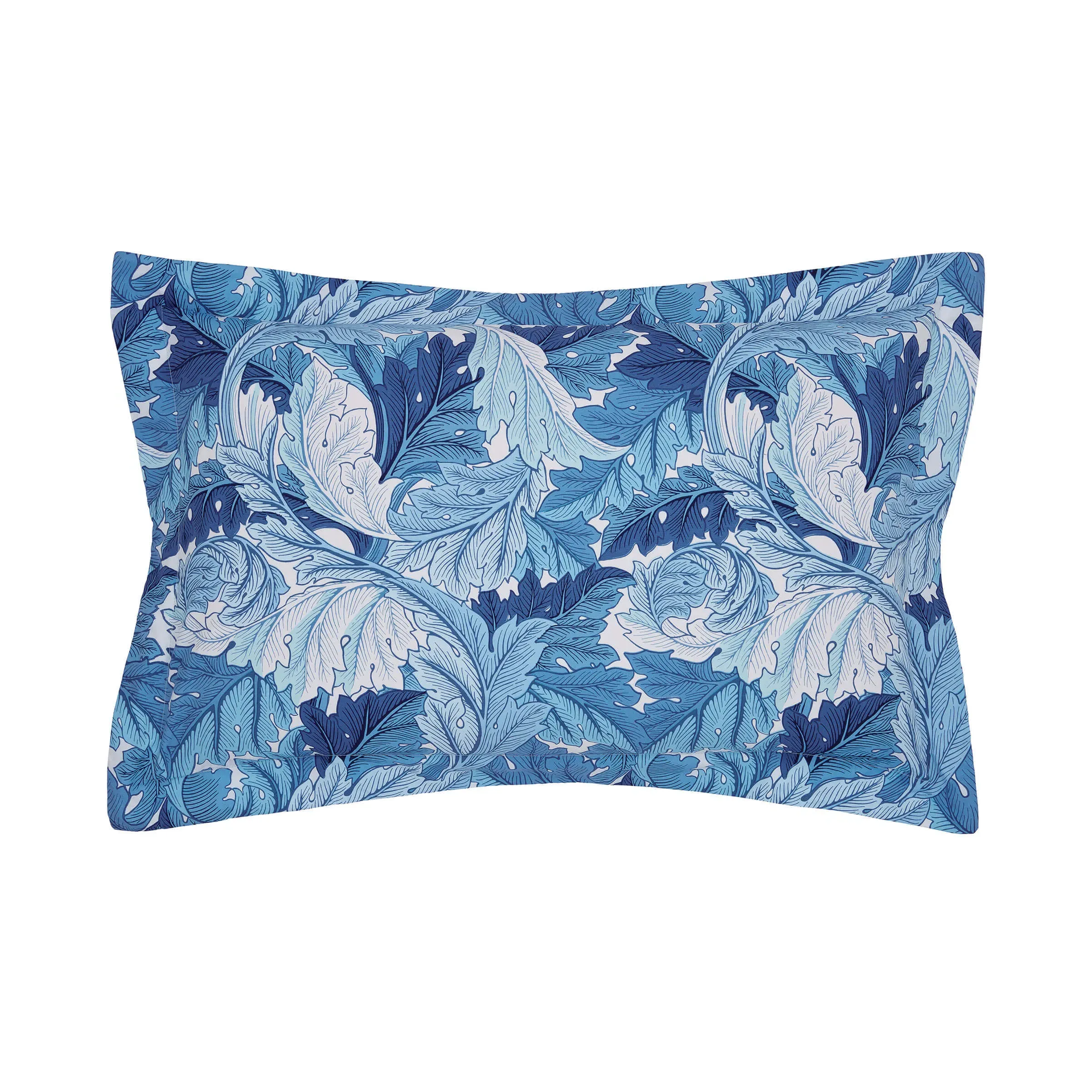 Oxford Pillowcase Acanthus Print - Blue, Cotton image