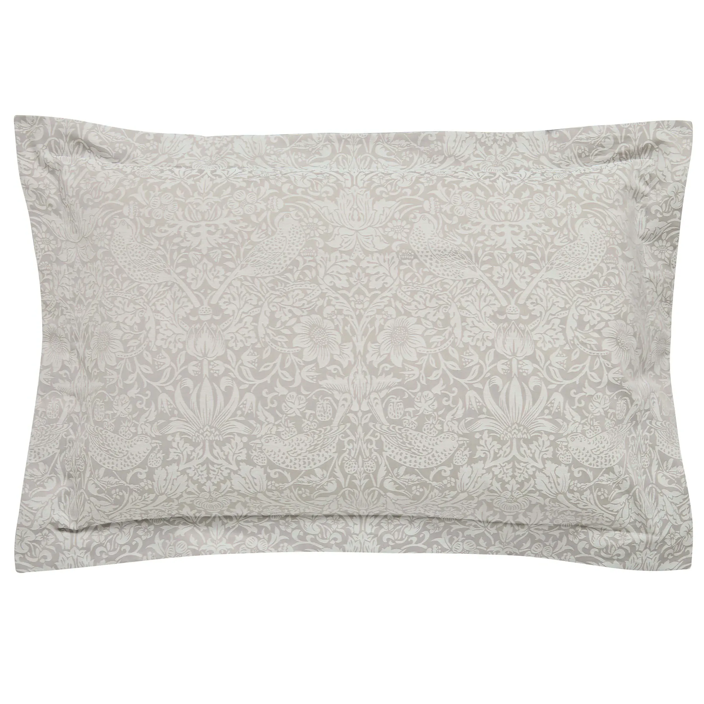 Oxford Pillowcase Strawberry Thief - Pebble, Cotton