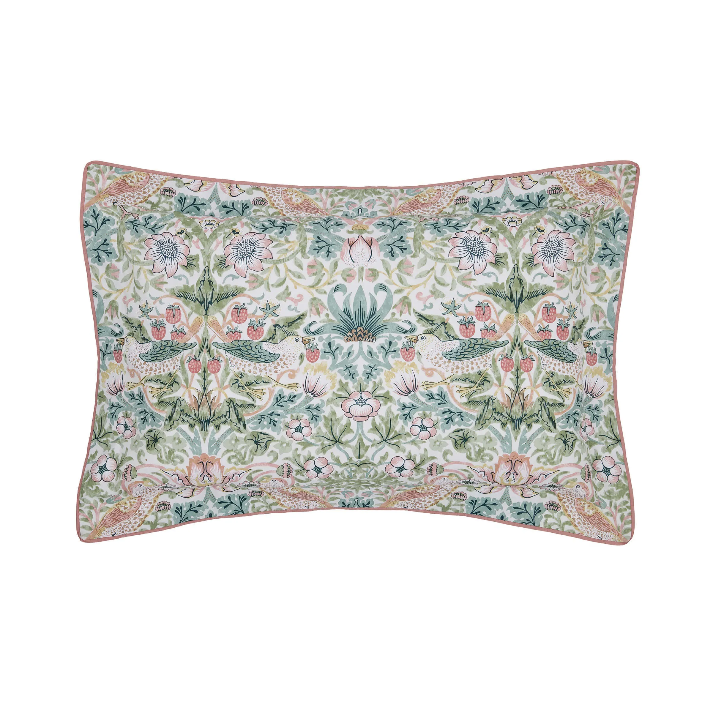 Oxford Pillowcase Strawberry Thief - Pink, Cotton image