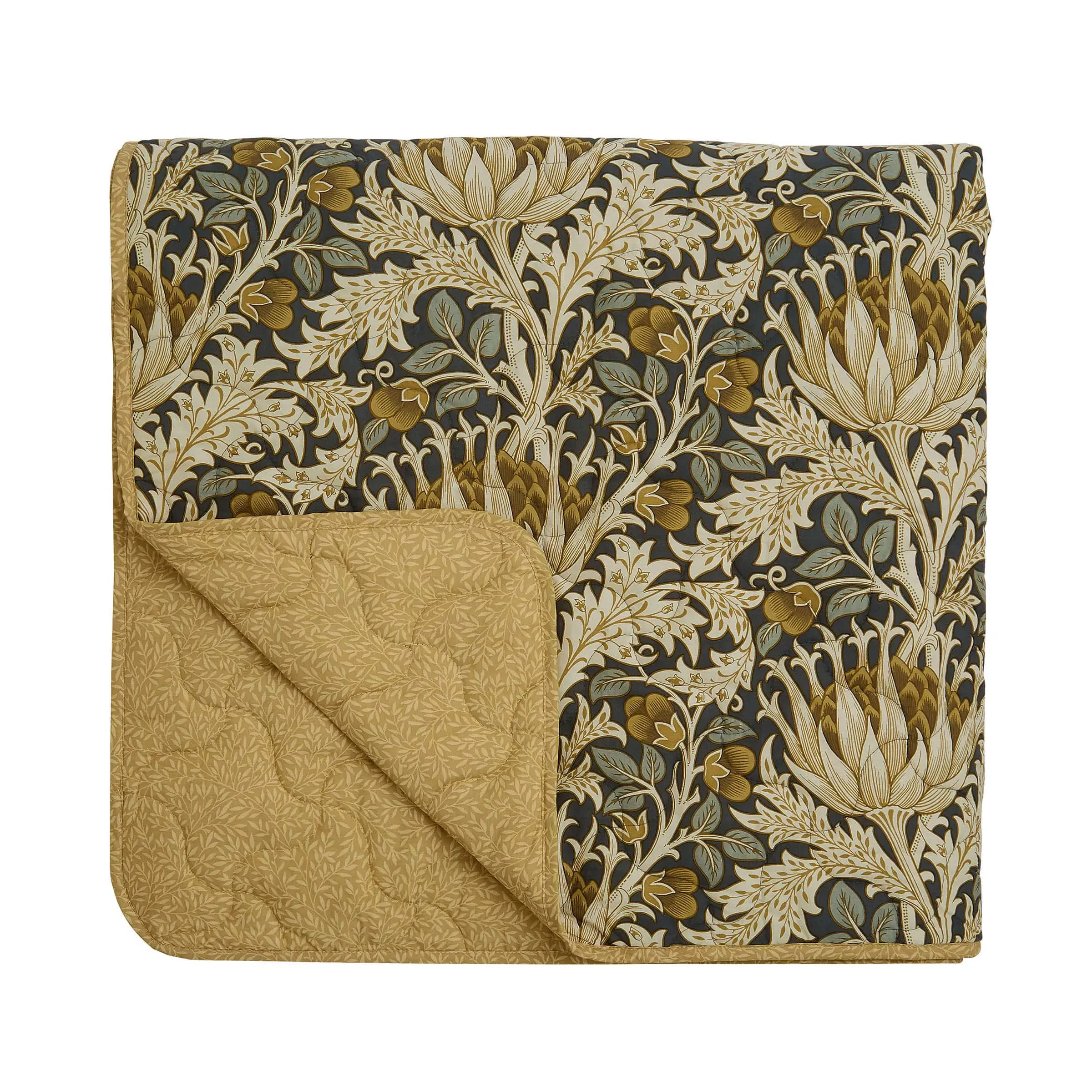 Quilted Throw with Artichoke Design - Charcoal image