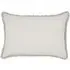 Rectangular Cushion with Frayed Trim - Silver, Linen